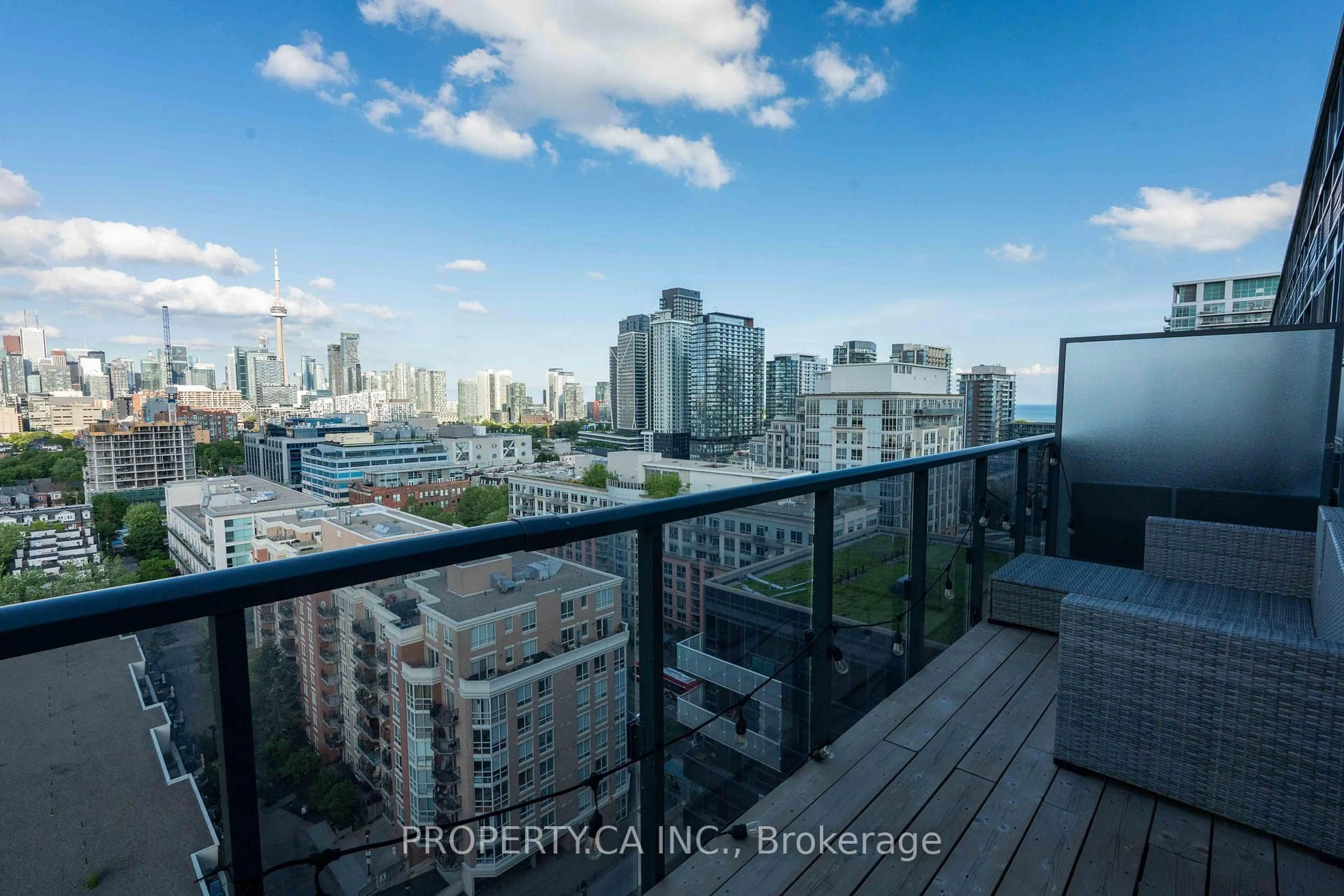 Balcony in the apartment, city buildings view from balcony for 1030 King St #Ph05, Toronto Ontario M6K 0B4