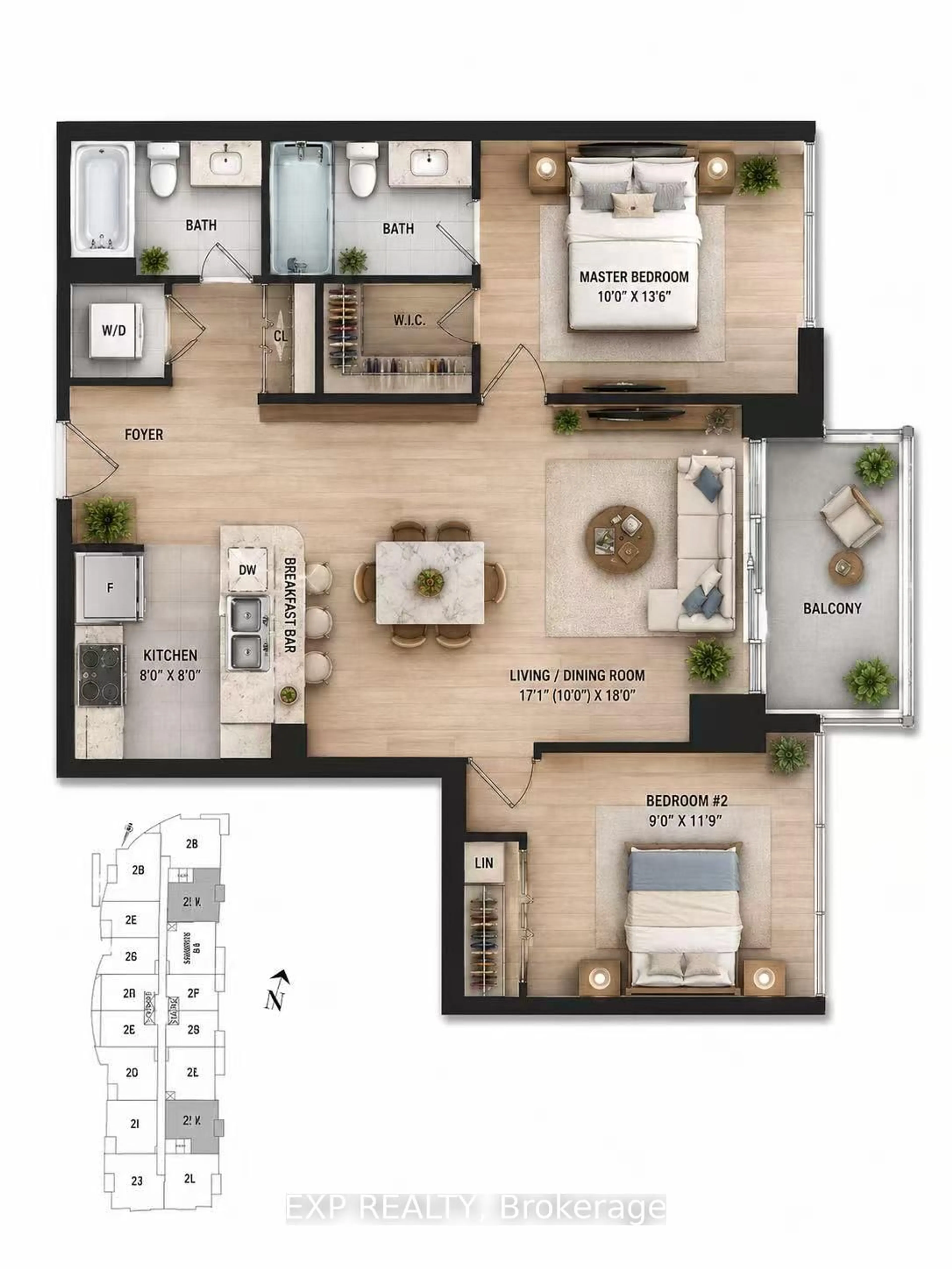 Floor plan for 35 Hollywood Ave #311, Toronto Ontario M2N 0A9