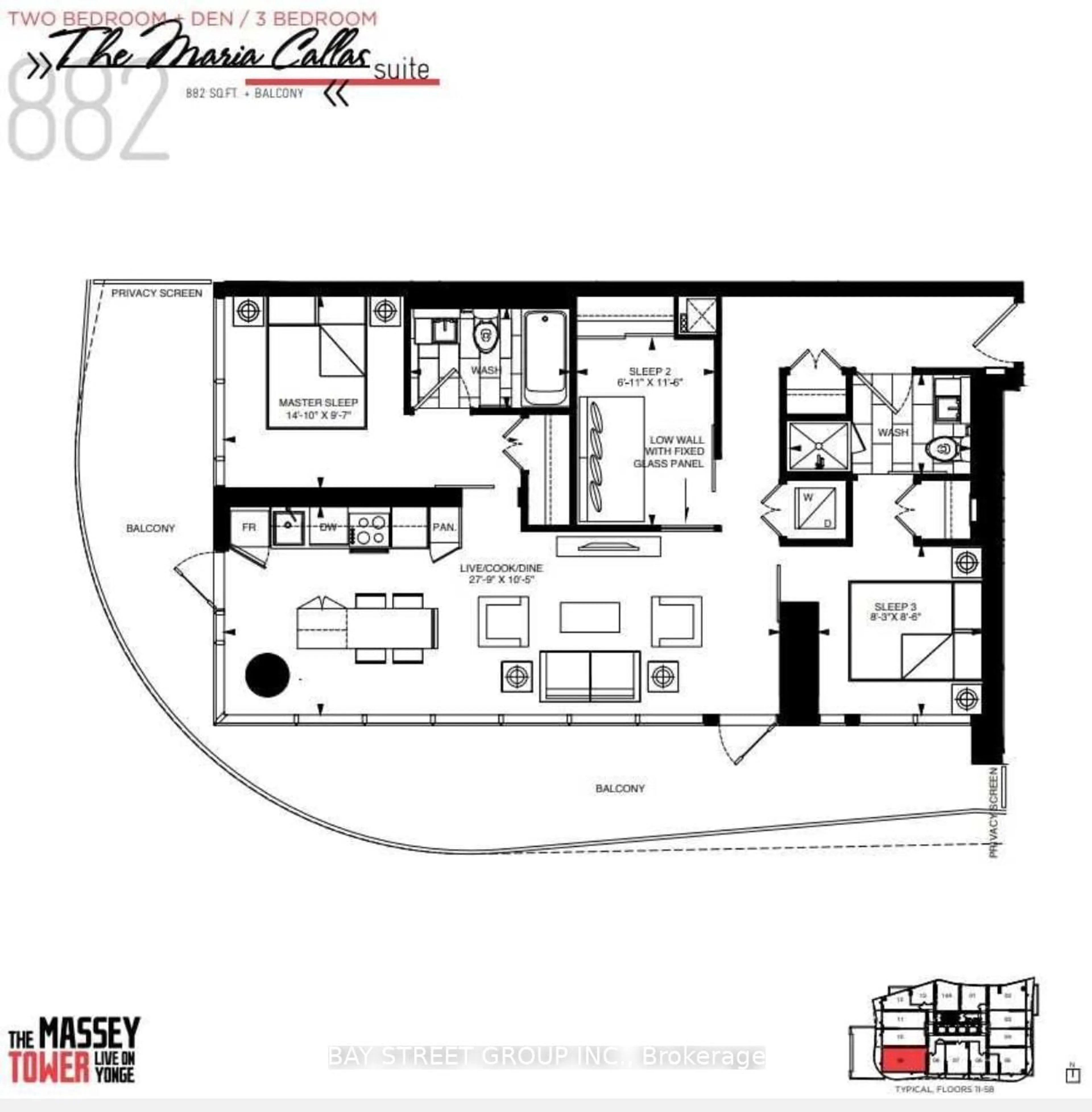 Floor plan for 197 Yonge St #4209, Toronto Ontario M5B 0C1