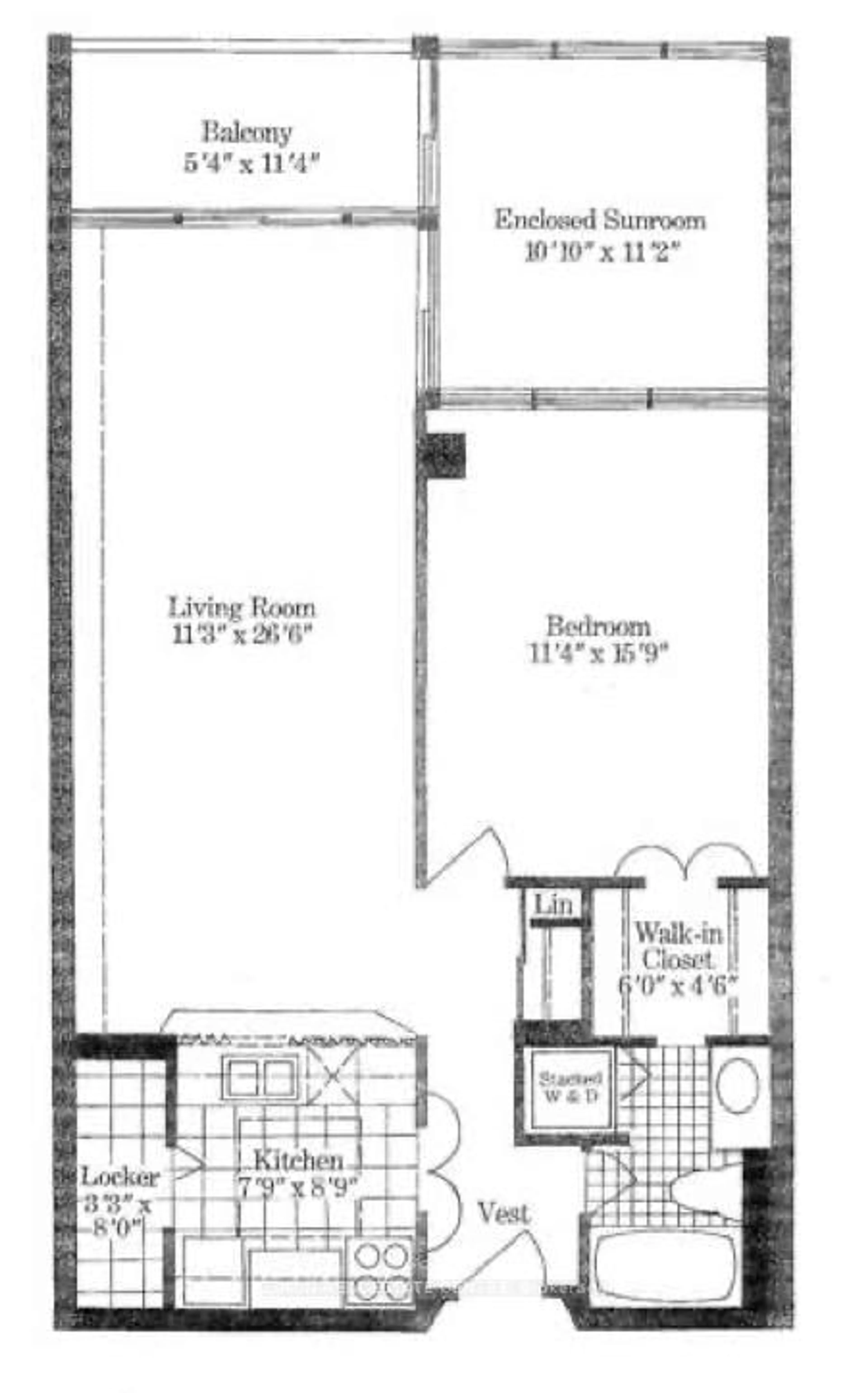 Floor plan for 1555 Finch Ave #602, Toronto Ontario M2J 4X9