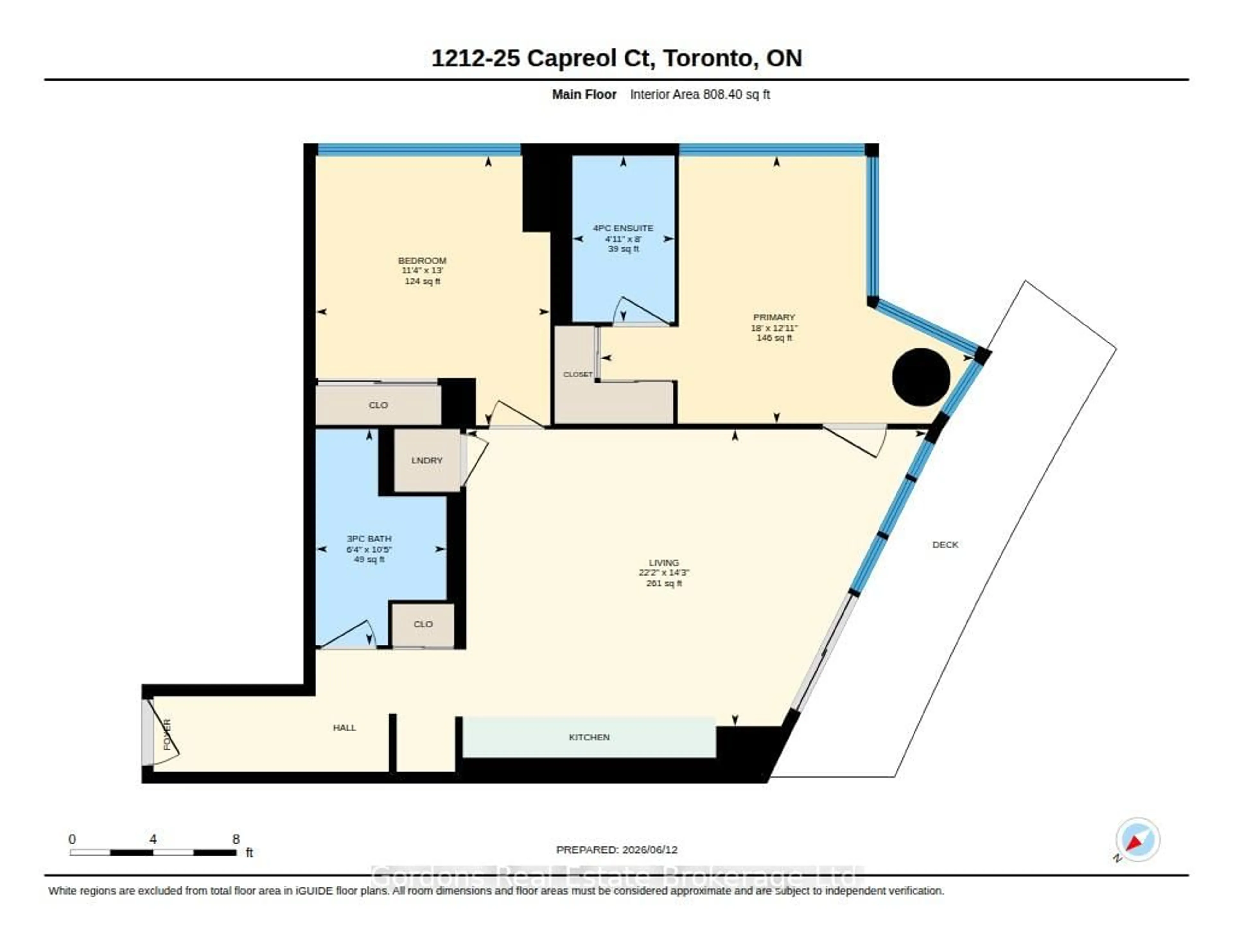 Floor plan for 25 Capreol Crt #1212, Toronto Ontario M5V 3Z7