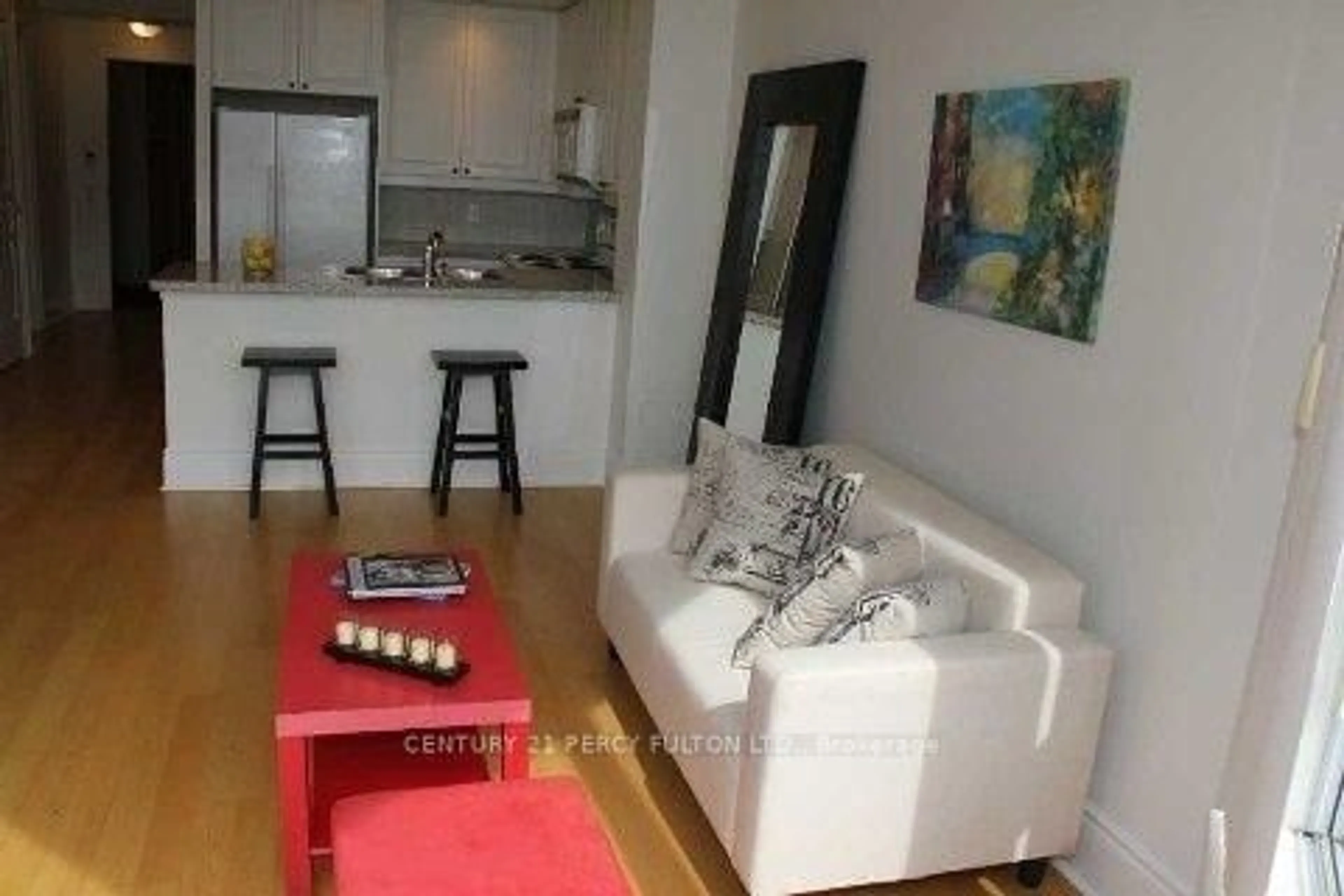 Living room with furniture, wood/laminate floor for 10 Northtown Way #1509, Toronto Ontario M2N 7L4