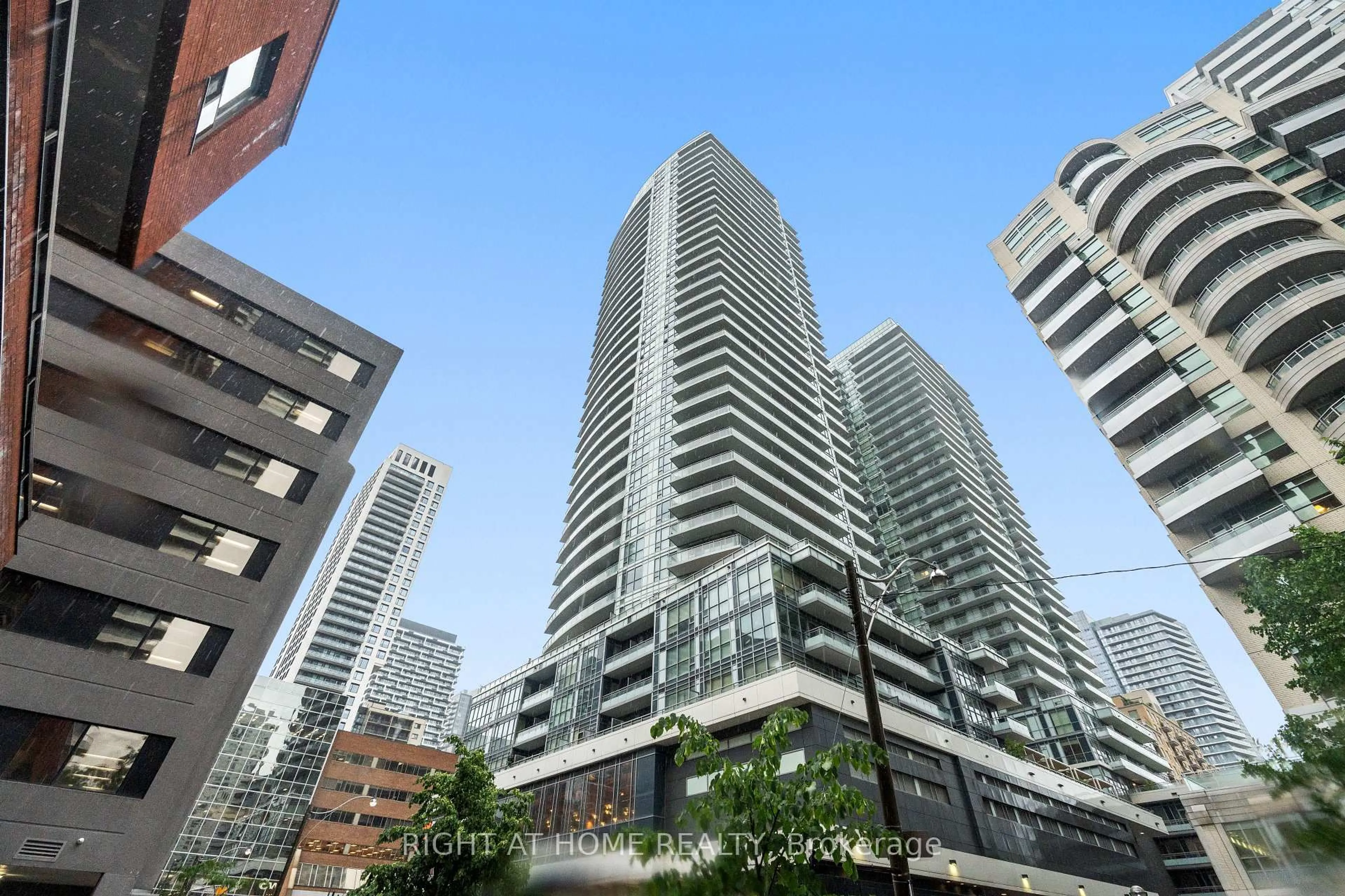 Patio, city buildings view from balcony for 89 Dunfield Ave #2306, Toronto Ontario M4S 0A4