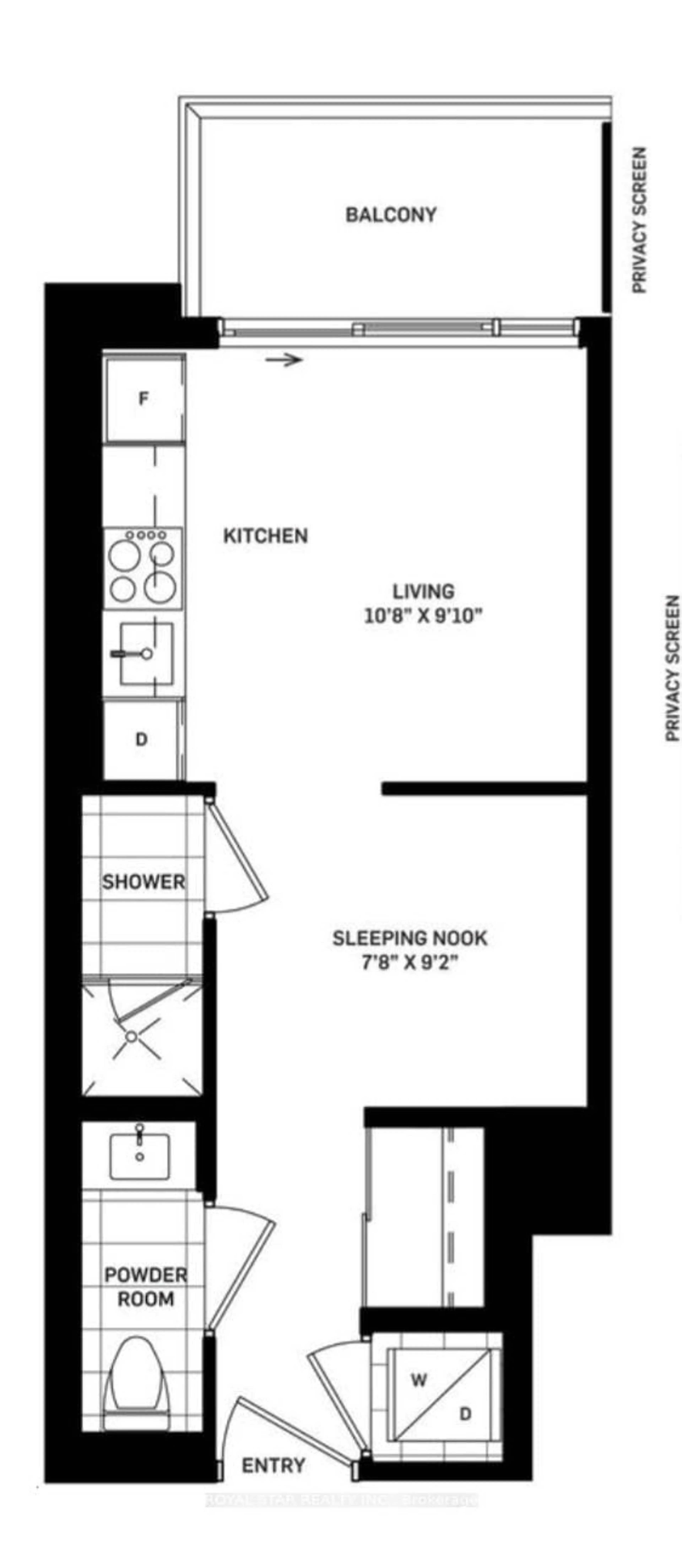 Floor plan for 130 River St #3206, Toronto Ontario M5A 0R8