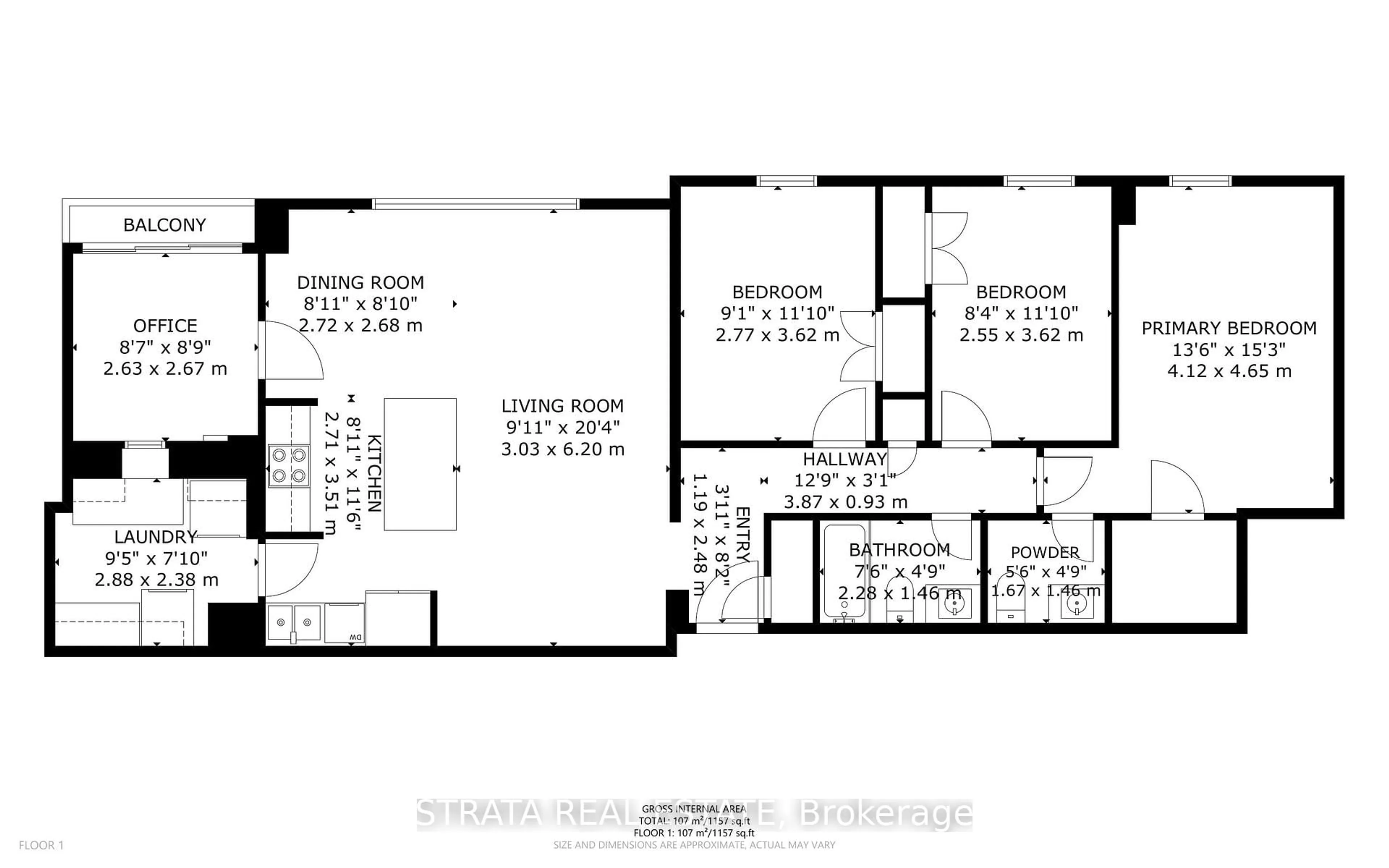 Floor plan for 5 Parkway Forest Dr #715, Toronto Ontario M2J 1L2