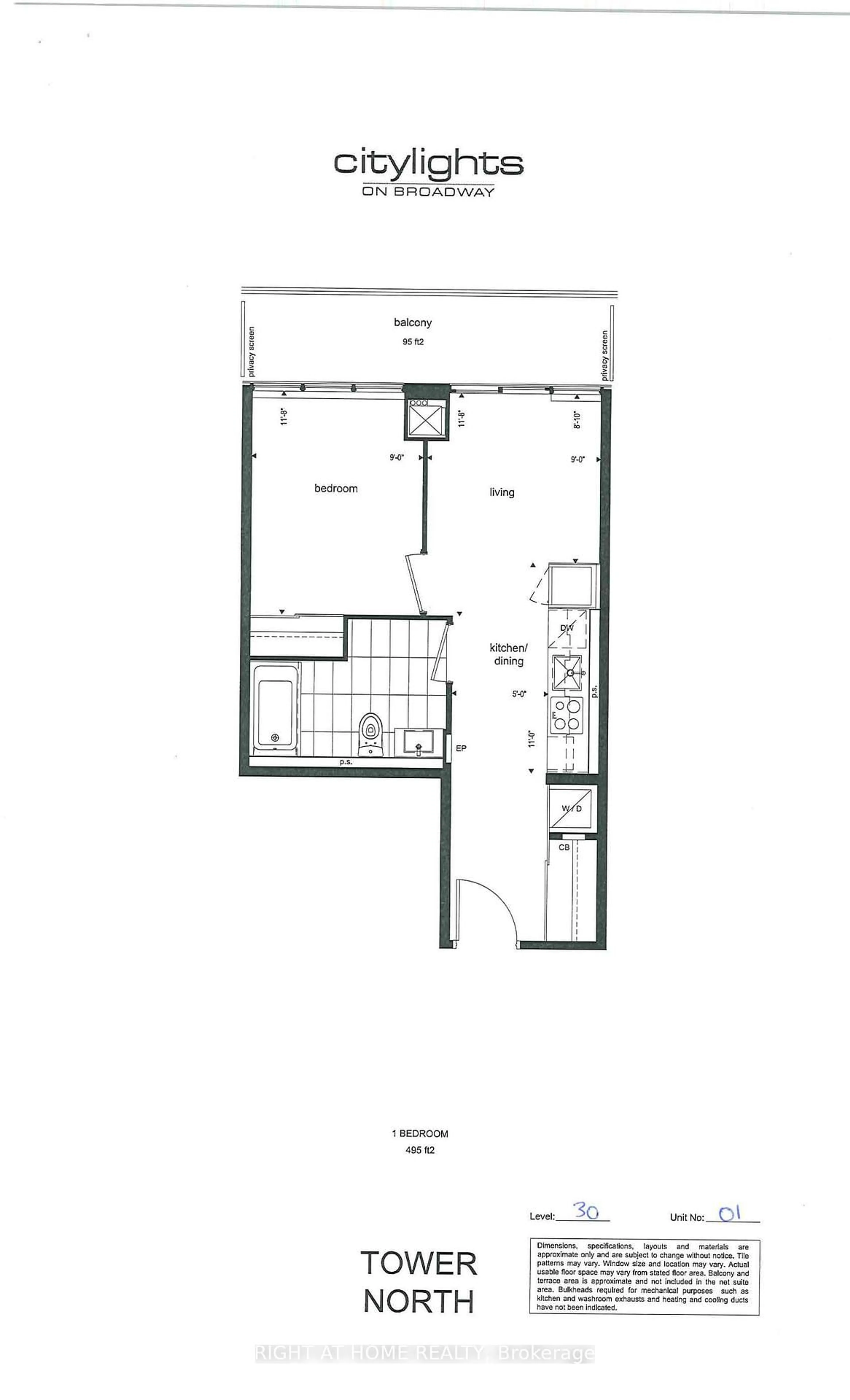 Floor plan for 99 Broadway Ave #3101, Toronto Ontario M4P 0E3
