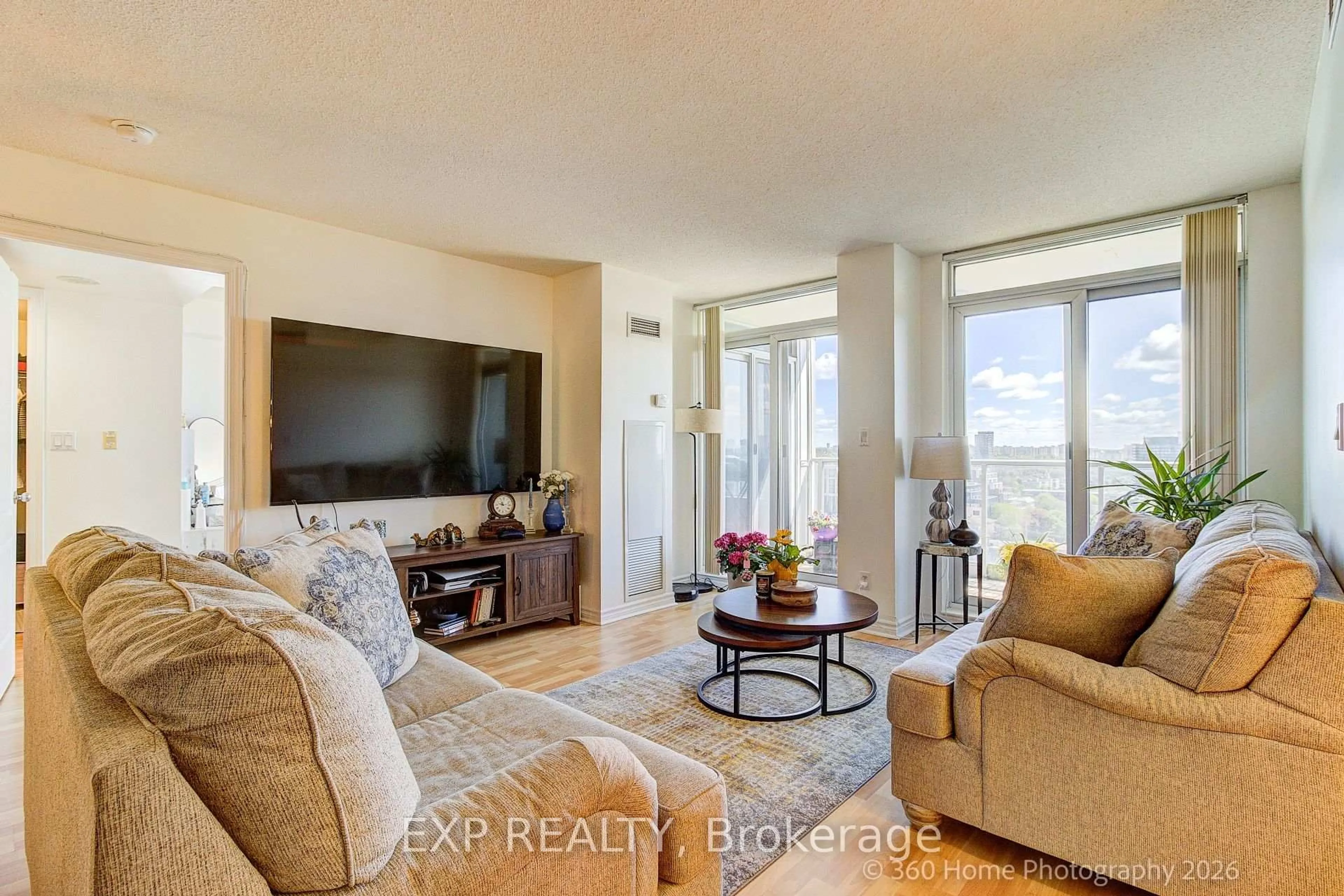 Living room with furniture, unknown for 8 Rean Dr #1705, Toronto Ontario M2K 3B9