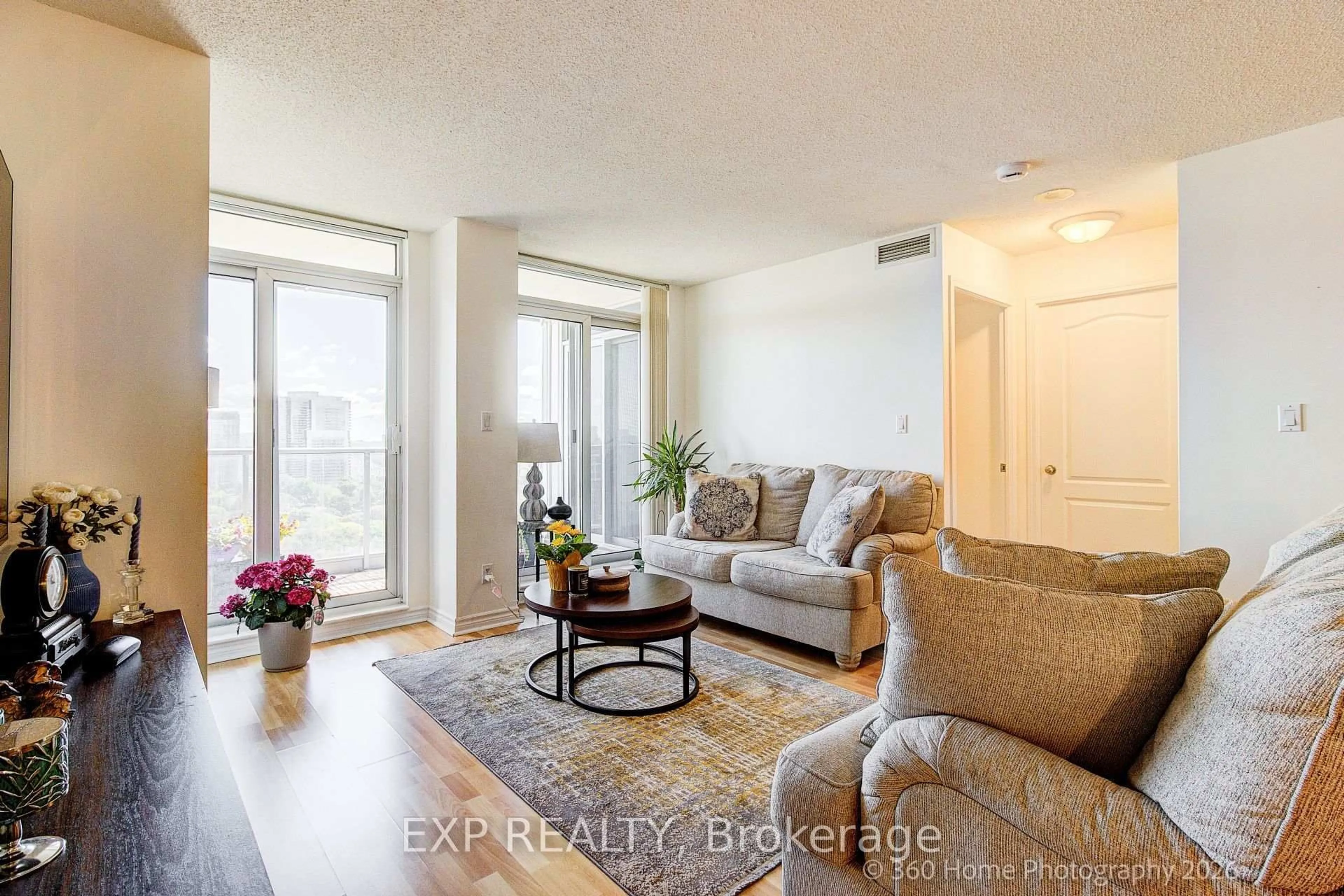 Living room with furniture, unknown for 8 Rean Dr #1705, Toronto Ontario M2K 3B9