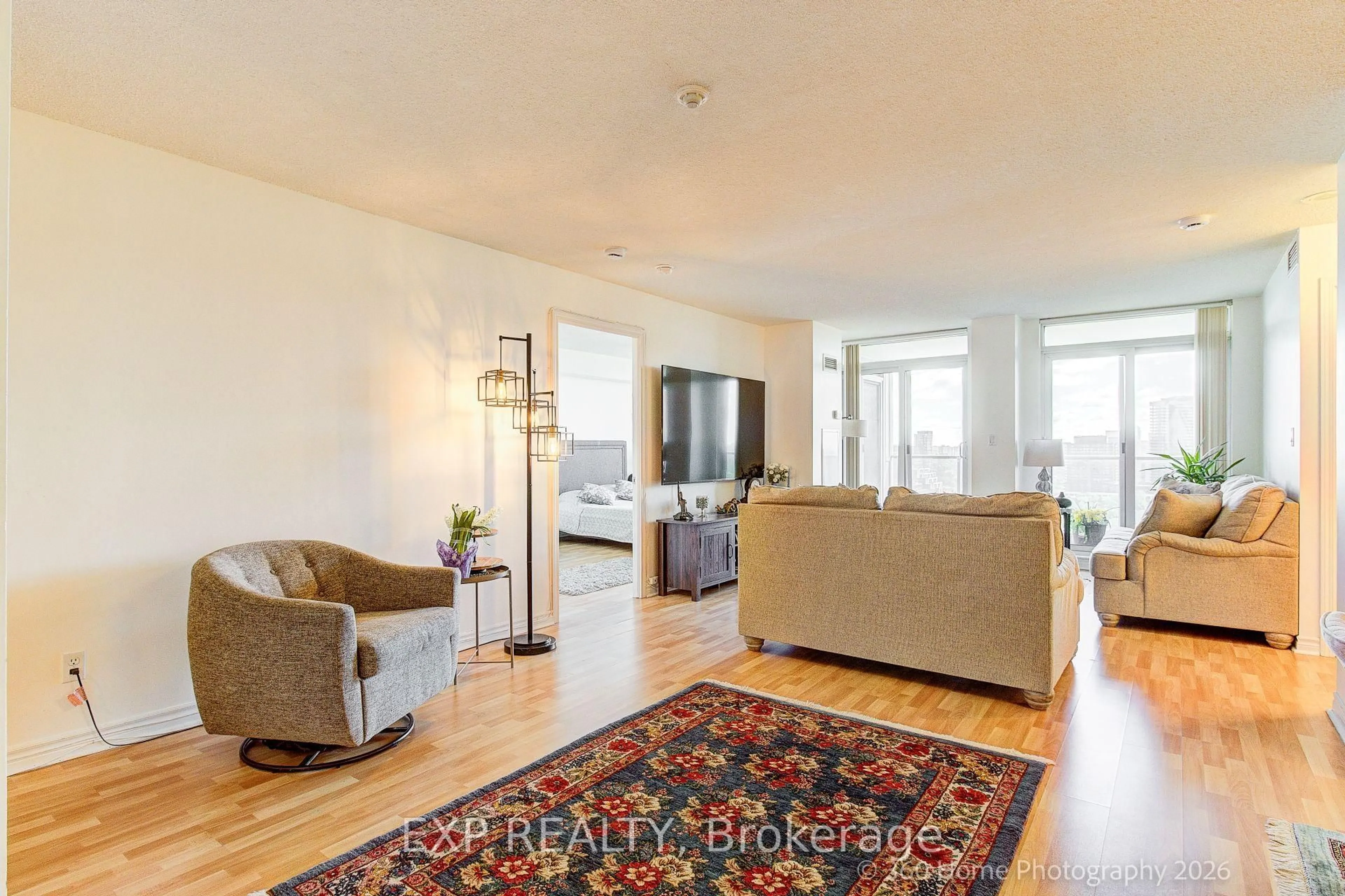 Living room with furniture, unknown for 8 Rean Dr #1705, Toronto Ontario M2K 3B9