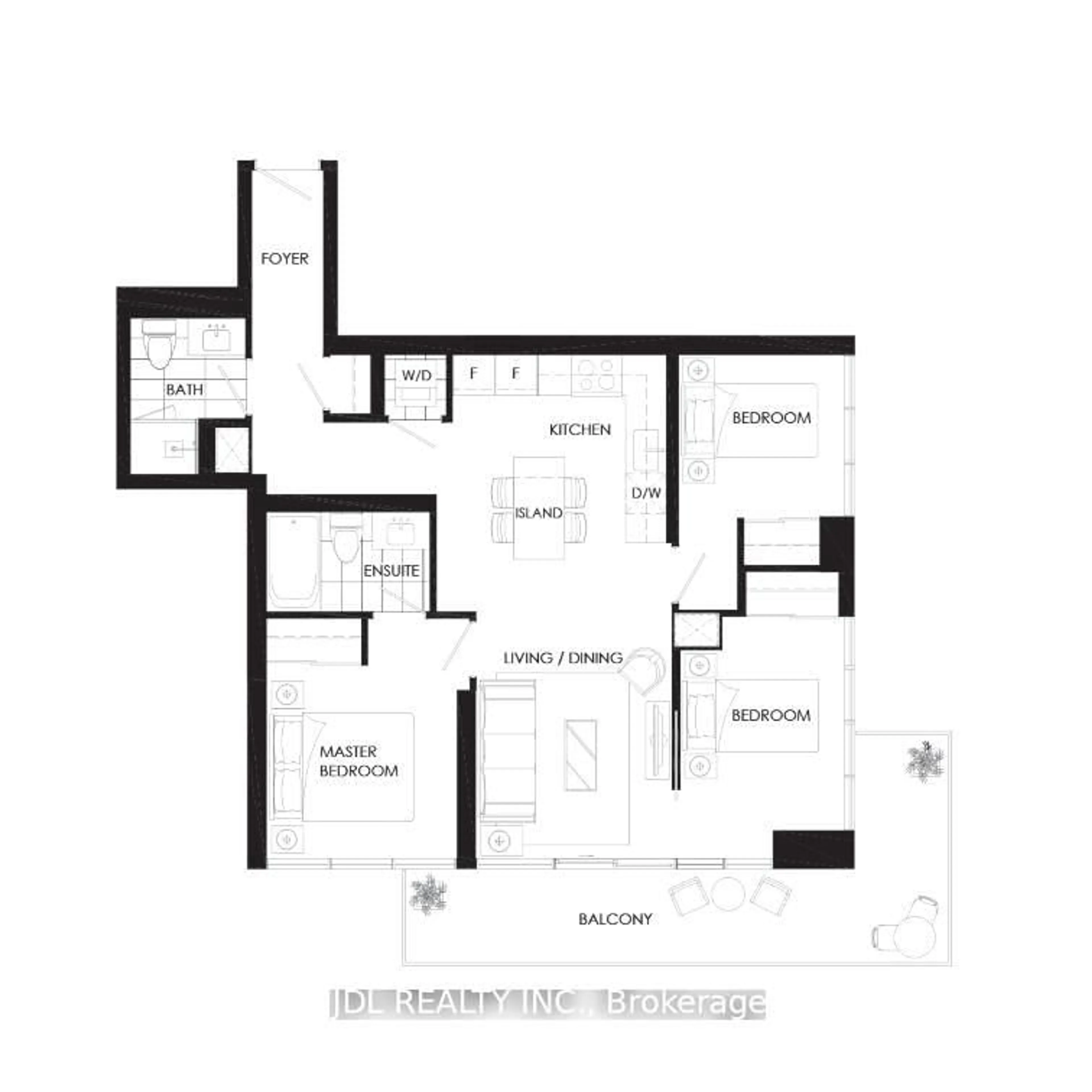 Floor plan for 38 Iannuzzi St #1610, Toronto Ontario M5V 0S2