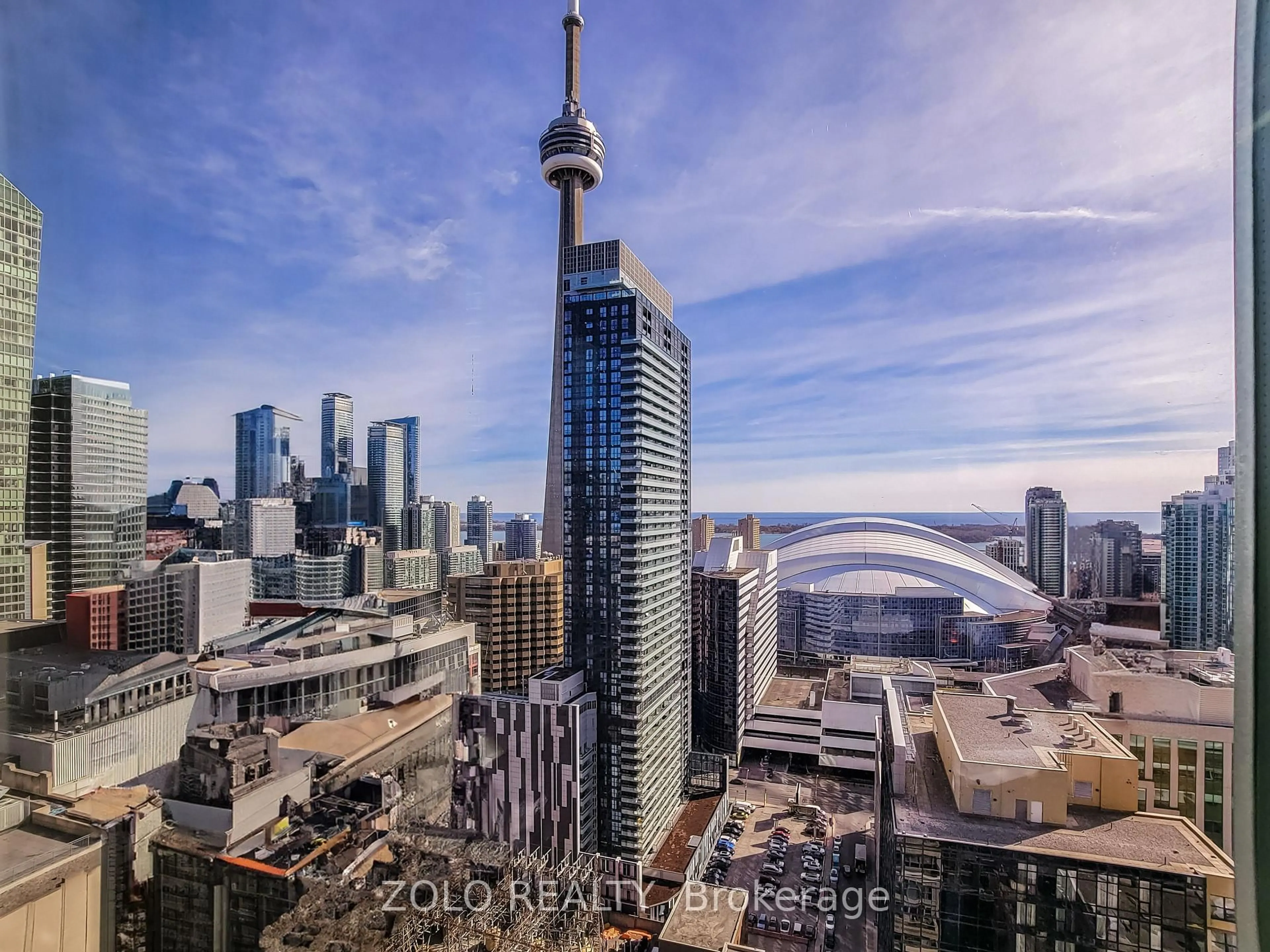 A pic from outside/outdoor area/front of a property/back of a property/a pic from drone, city buildings view from balcony for 35 Mercer St #2616, Toronto Ontario M5V 1H2