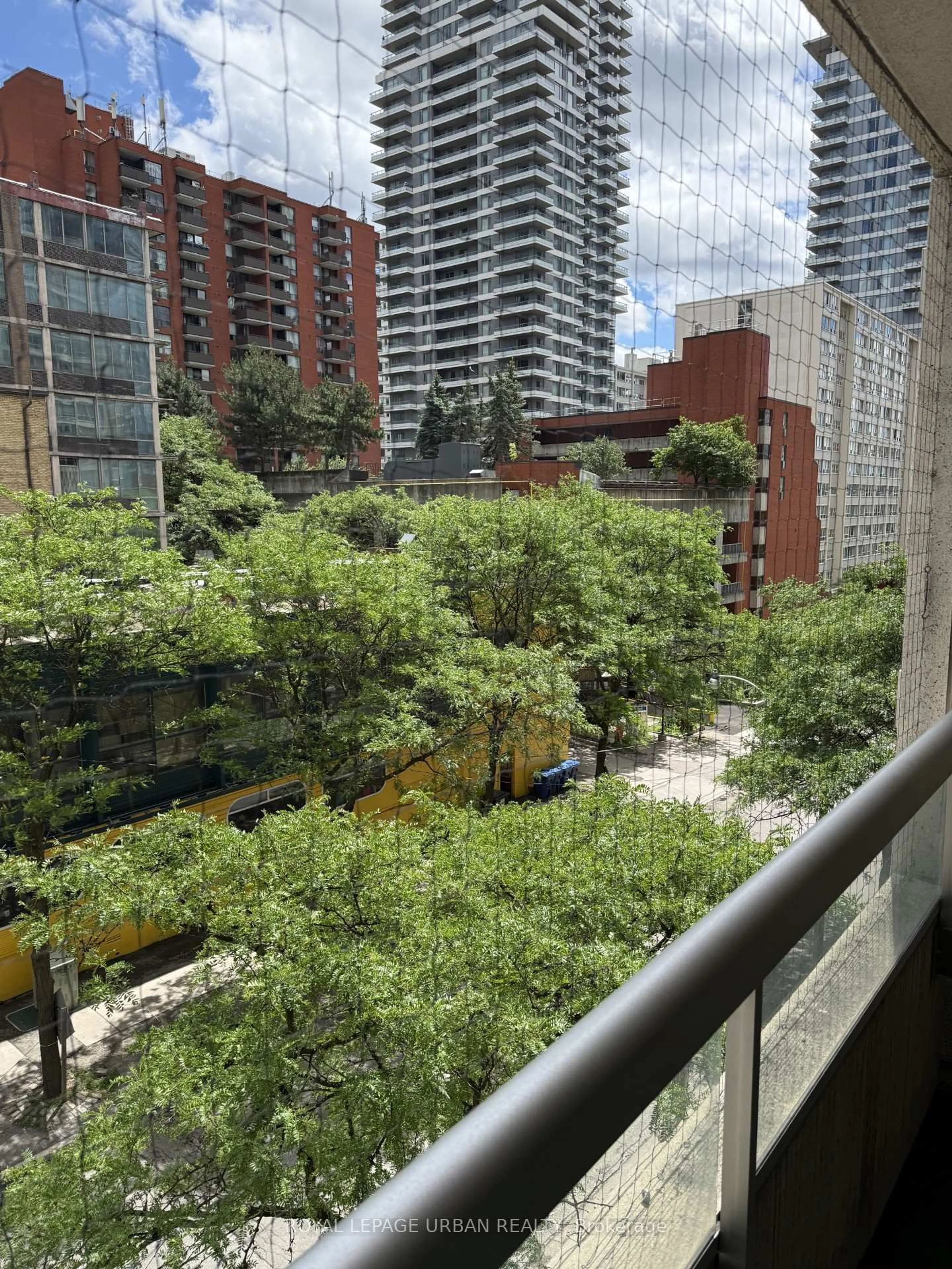 Balcony in the apartment, city buildings view from balcony for 43 Eglinton Ave #506, Toronto Ontario M4P 1A2