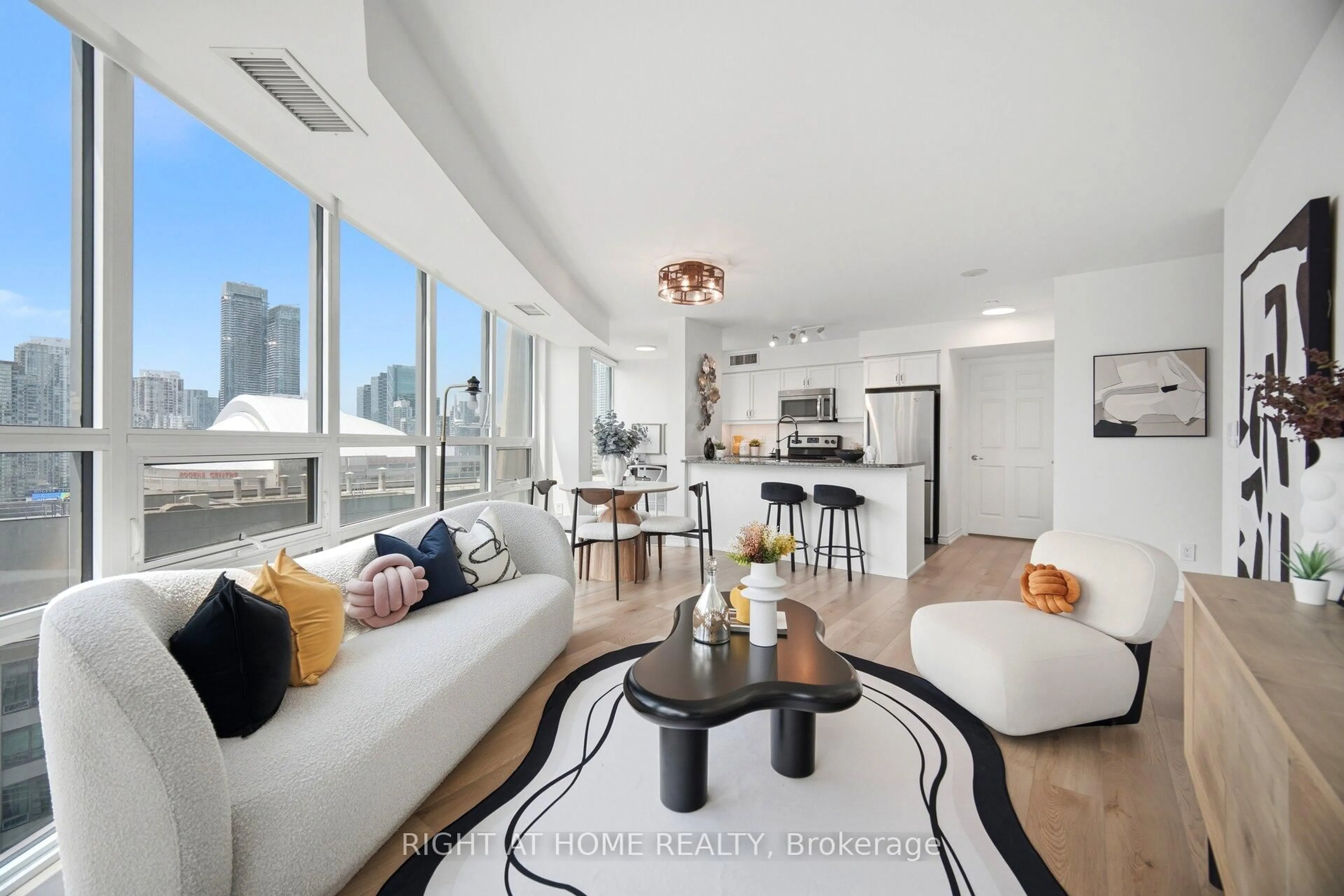 Living room with furniture, unknown for 19 Grand Trunk Cres ##2511, Toronto Ontario M5J 3A3