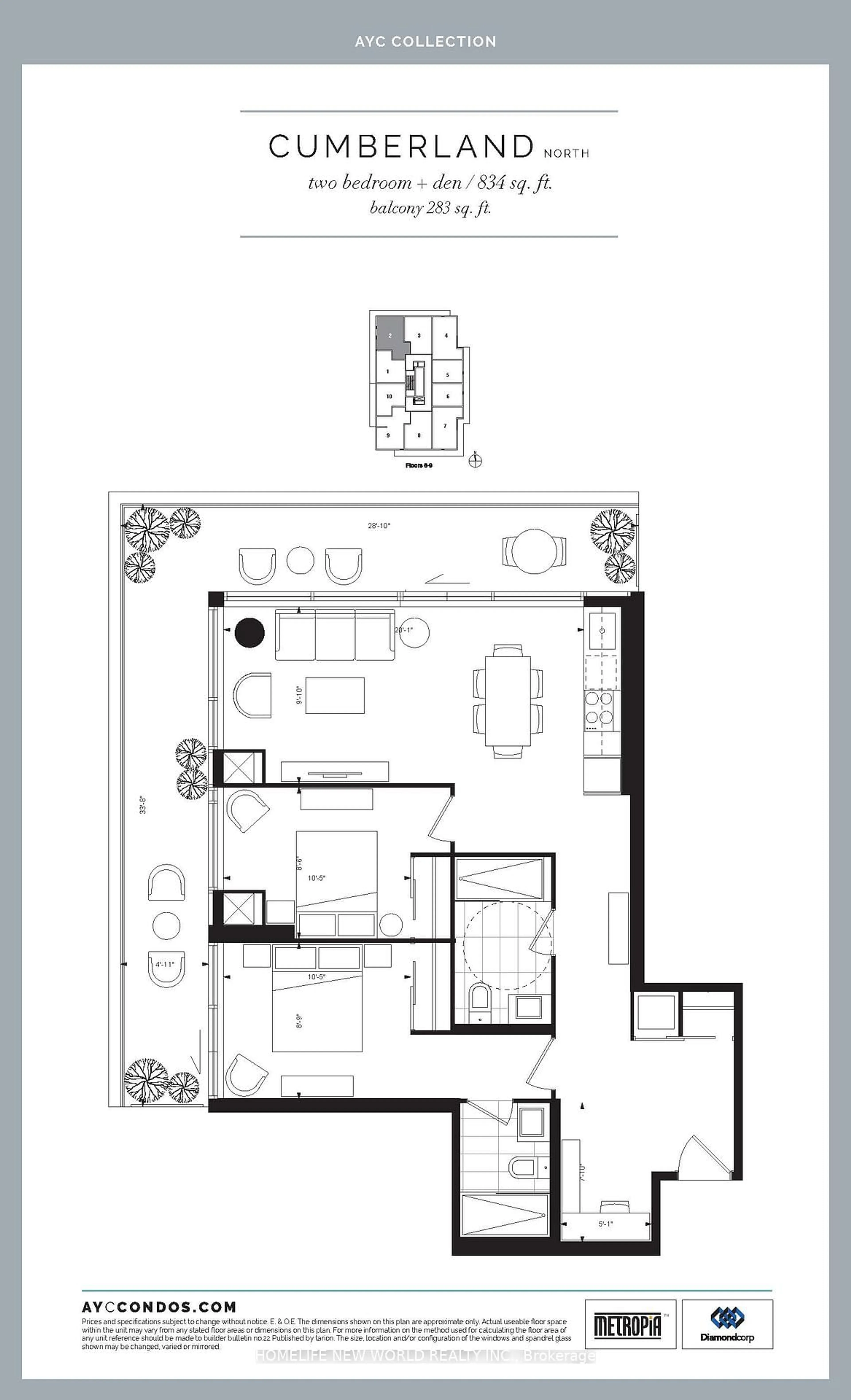 Floor plan for 181 Bedford Rd #802, Toronto Ontario M5R 0C2