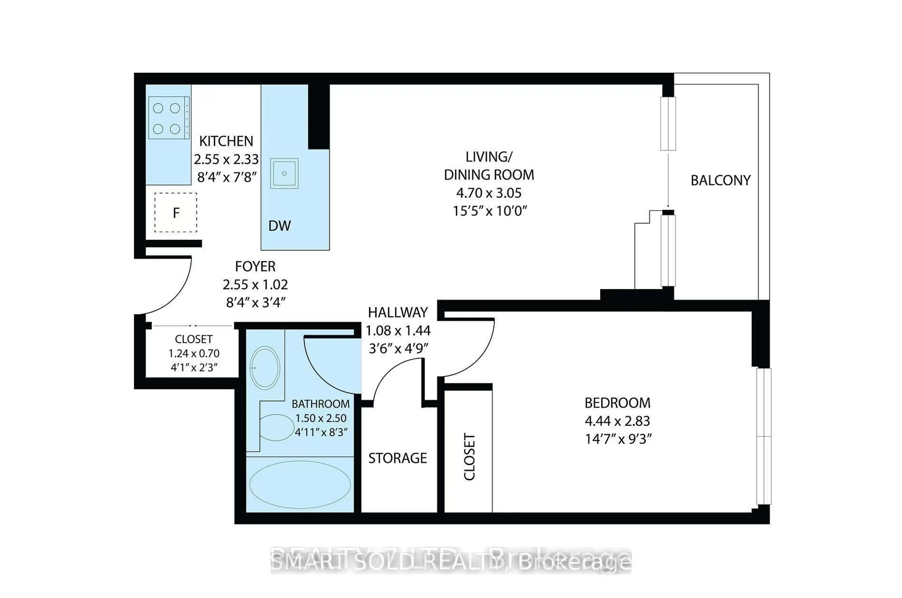 Floor plan for 4978 Yonge St #3711, Toronto Ontario M2N 7G8