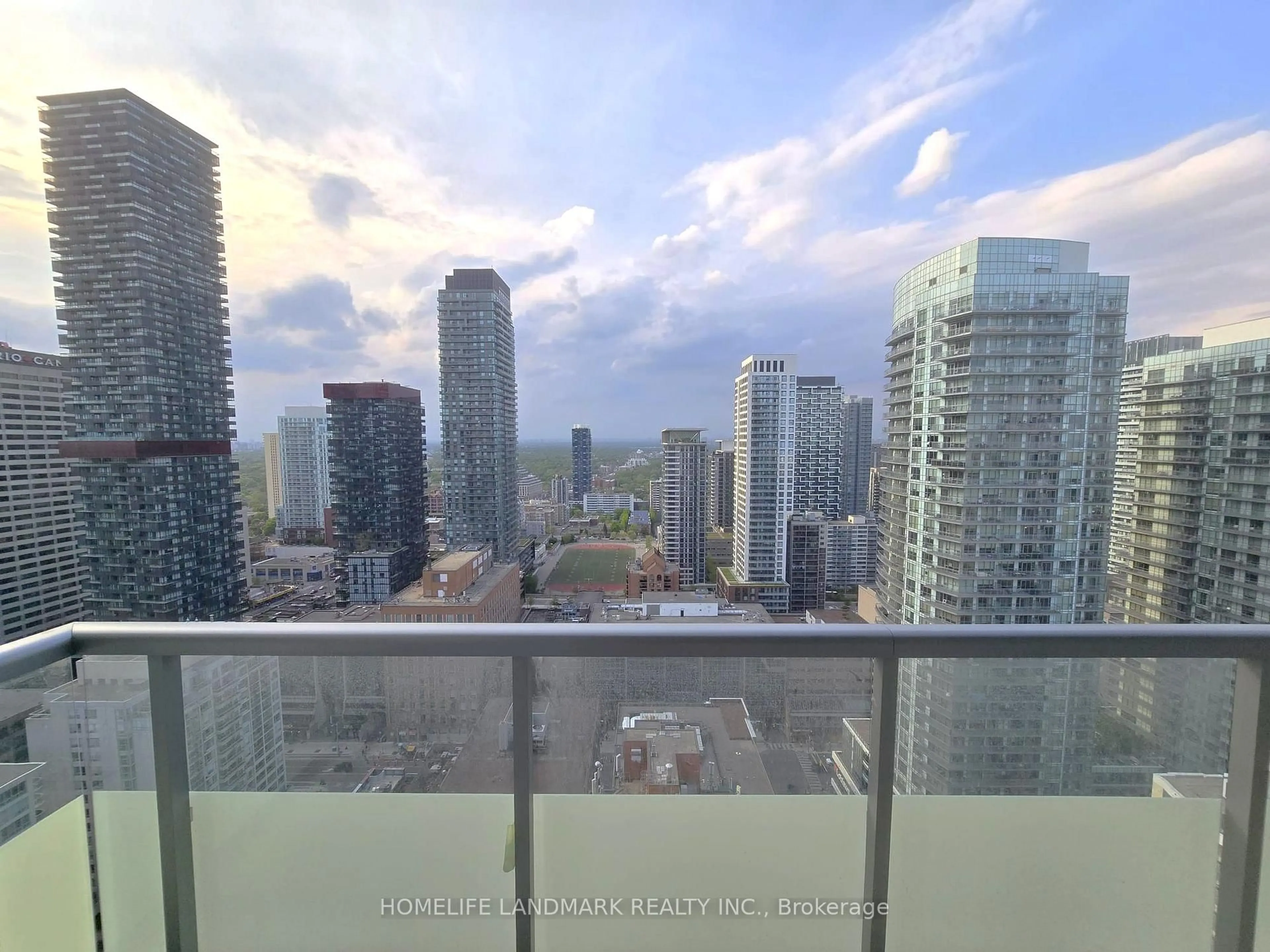 Balcony in the apartment, city buildings view from balcony for 50 Dunfield Ave #3318, Toronto Ontario M4S 0E4