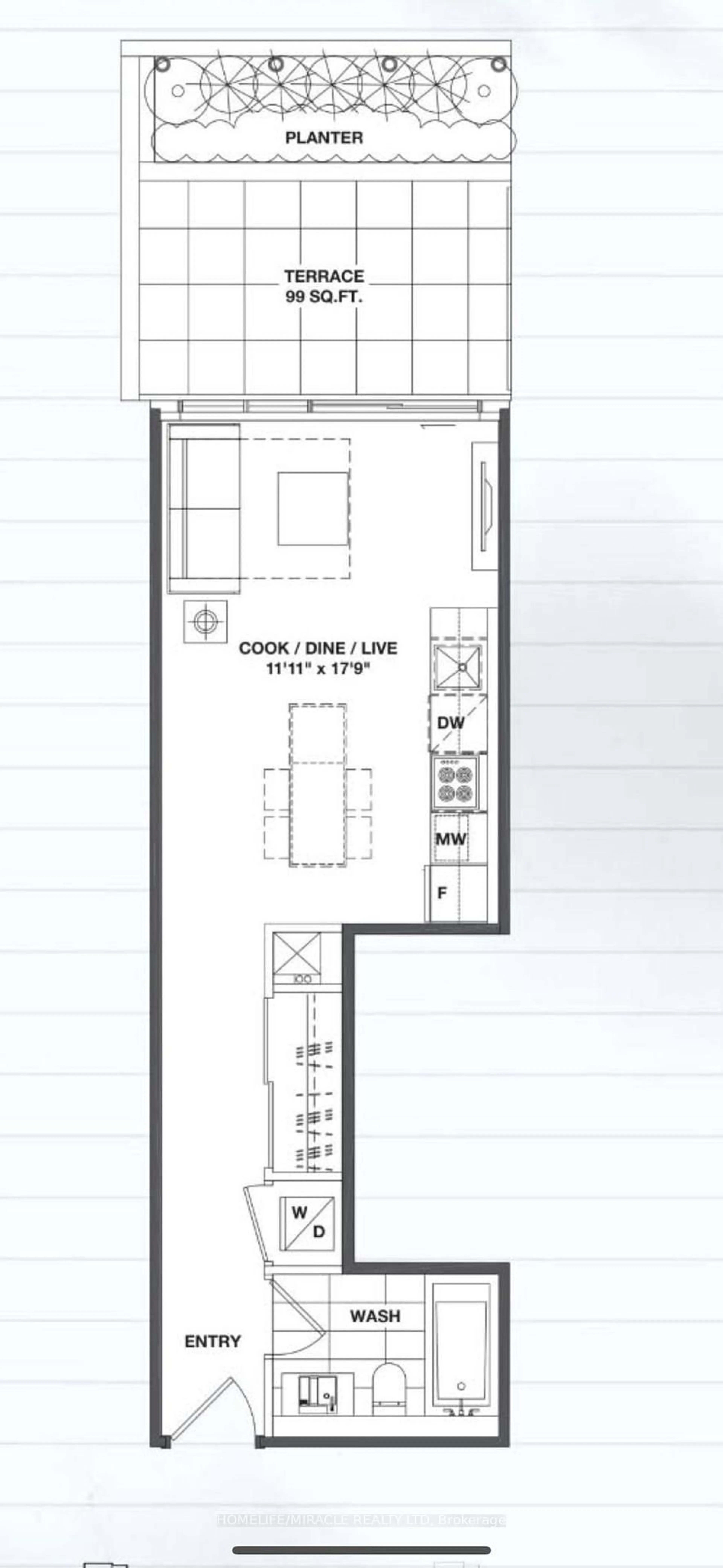Floor plan for 783 Bathurst St #206, Toronto Ontario M5S 0A8