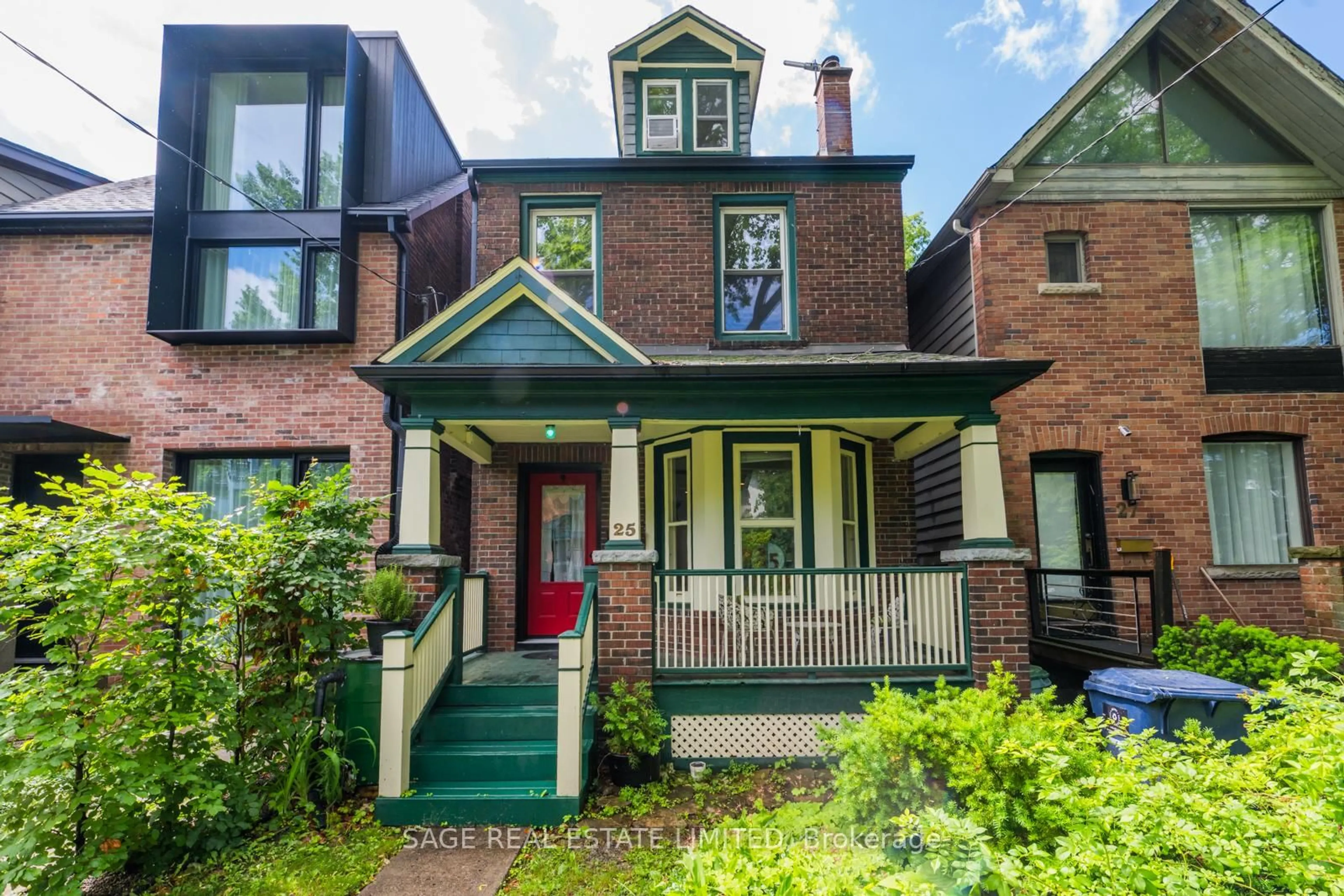 Home with brick exterior material, street for 25 Helena Ave, Toronto Ontario M6G 2H3