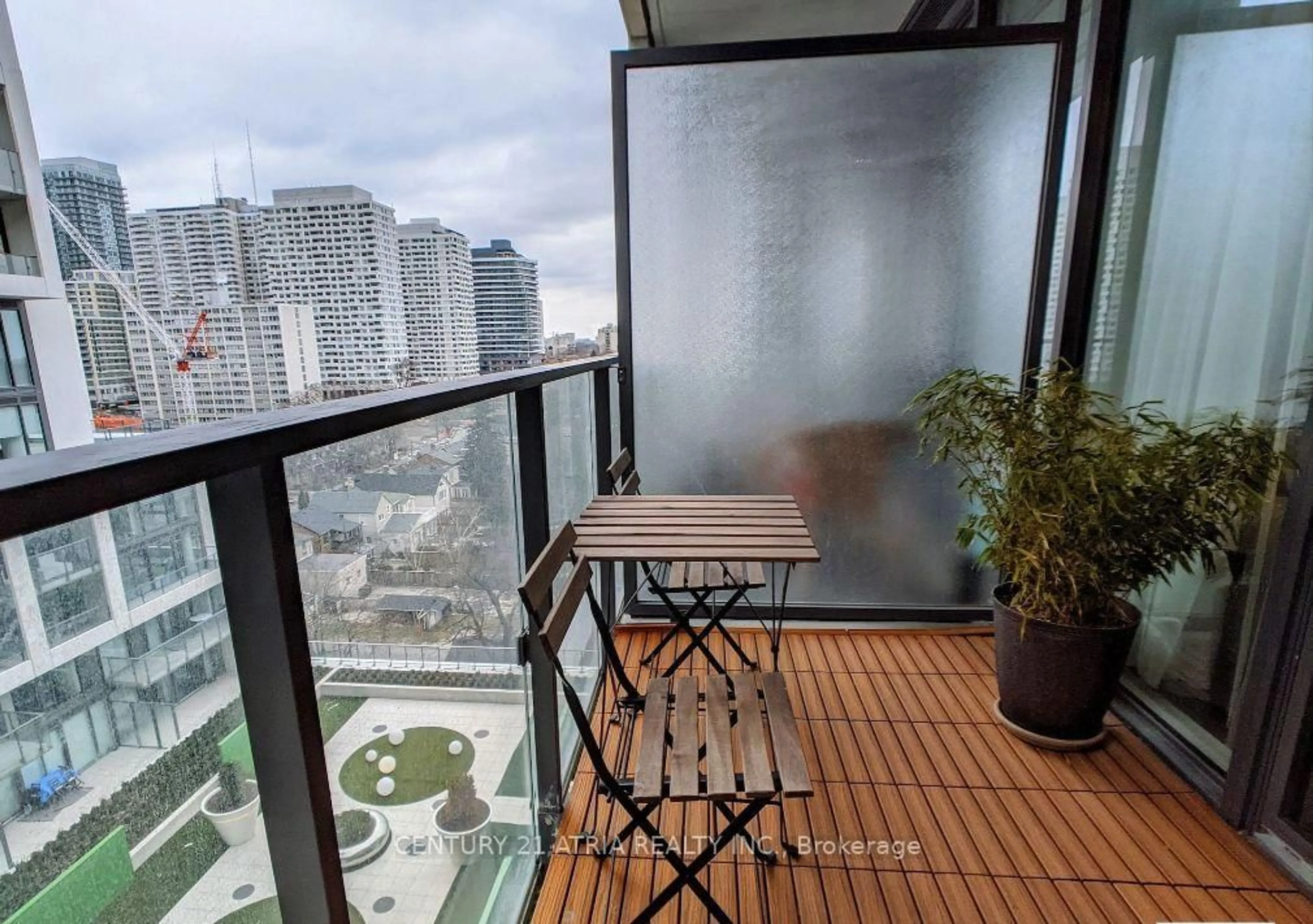 Balcony in the apartment, city buildings view from balcony for 8 Hillsdale Ave #1135, Toronto Ontario M4S 0B2