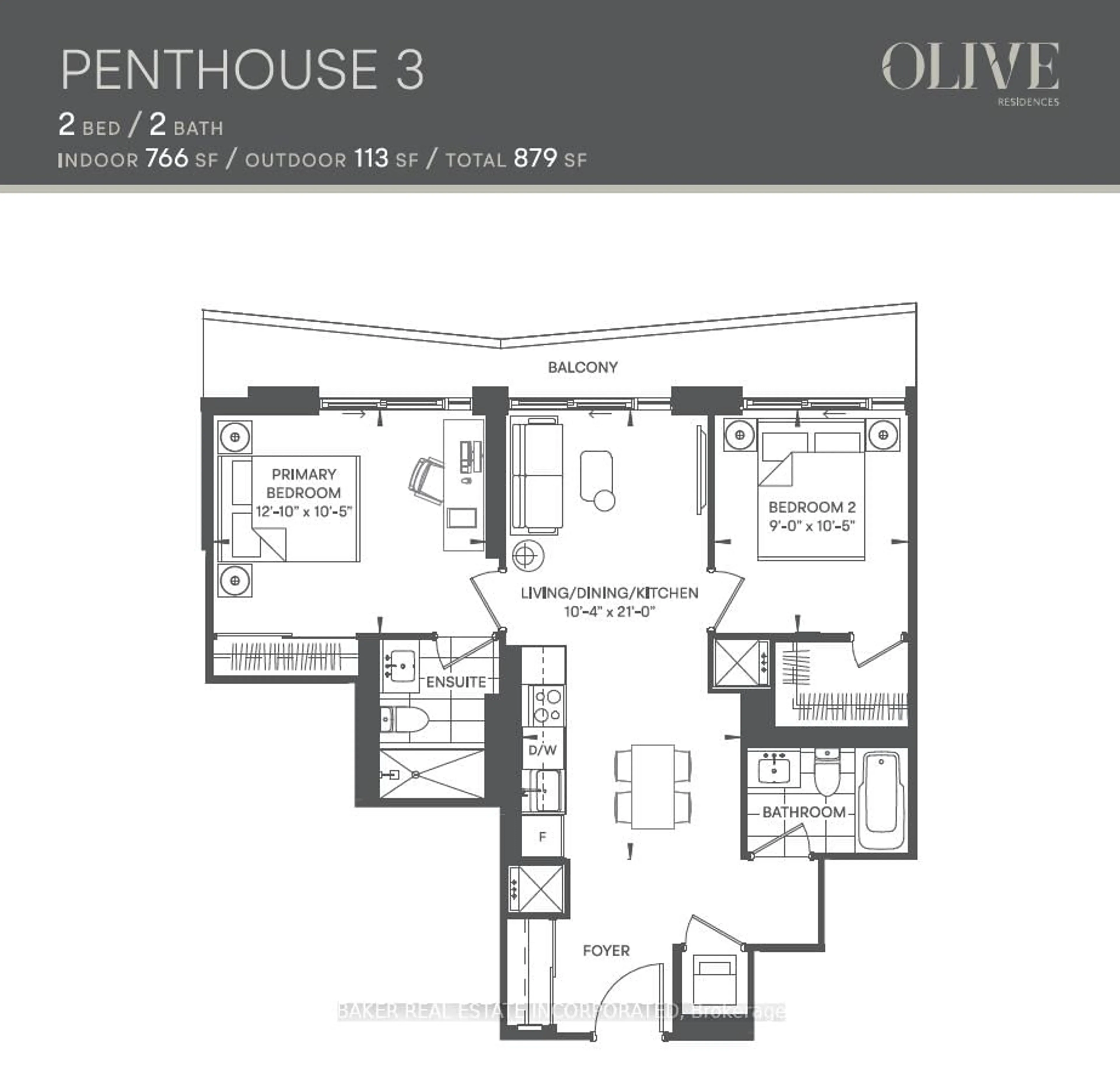Floor plan for 36 Olive Ave #PH3, Toronto Ontario M2N 0M4