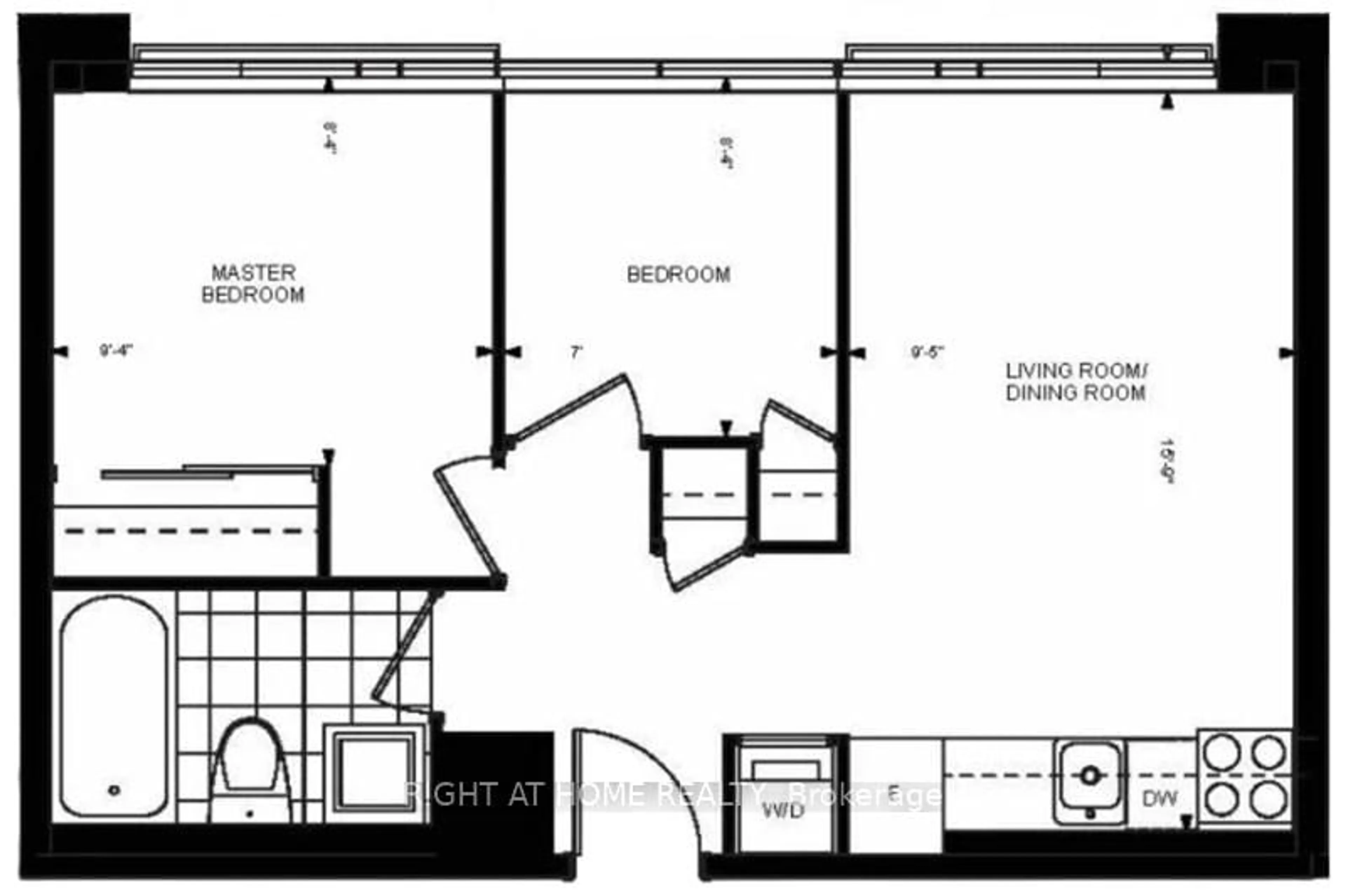 Floor plan for 36 Lisgar St #812W, Toronto Ontario M6J 0C7