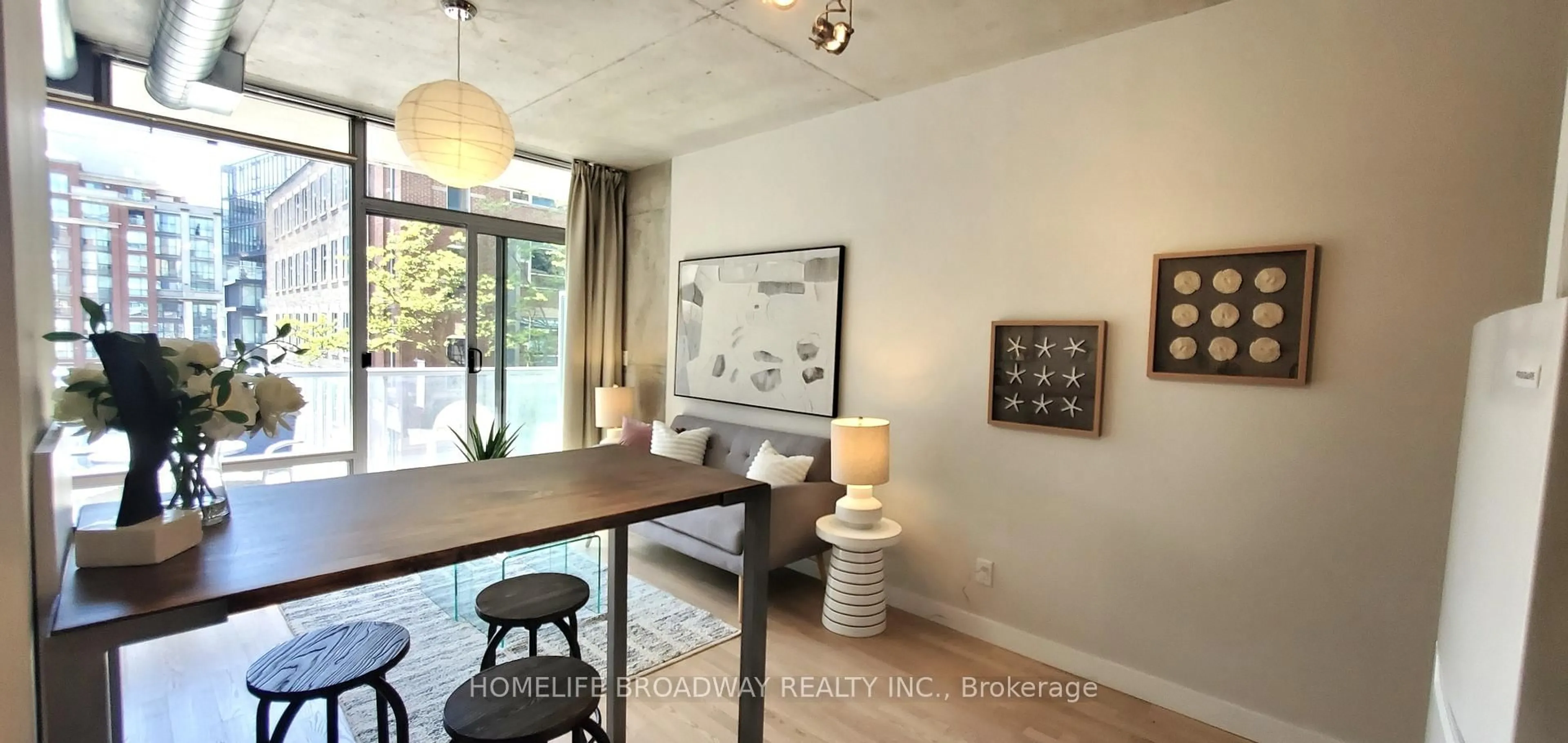 Dining room, wood/laminate floor for 169 John St #303, Toronto Ontario M5T 1X3