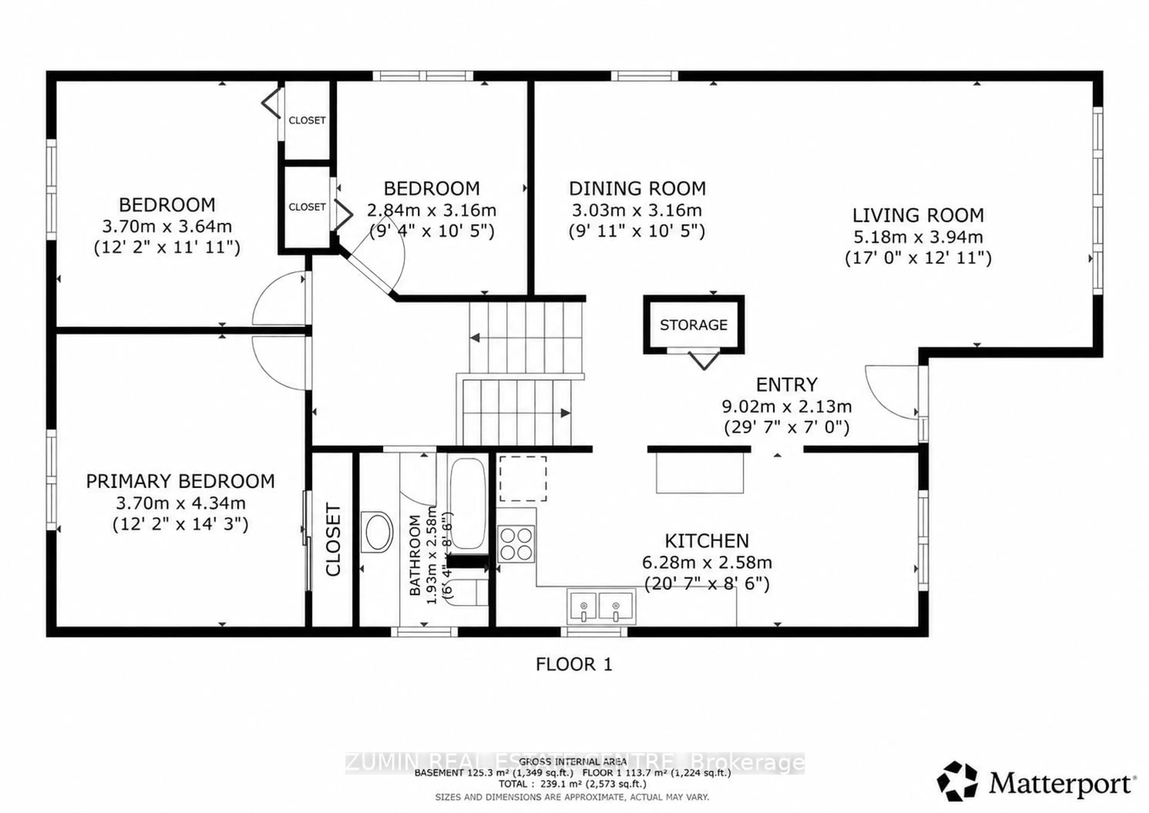 Floor plan for 9 Oldborough Circ, Toronto Ontario M2J 3A1