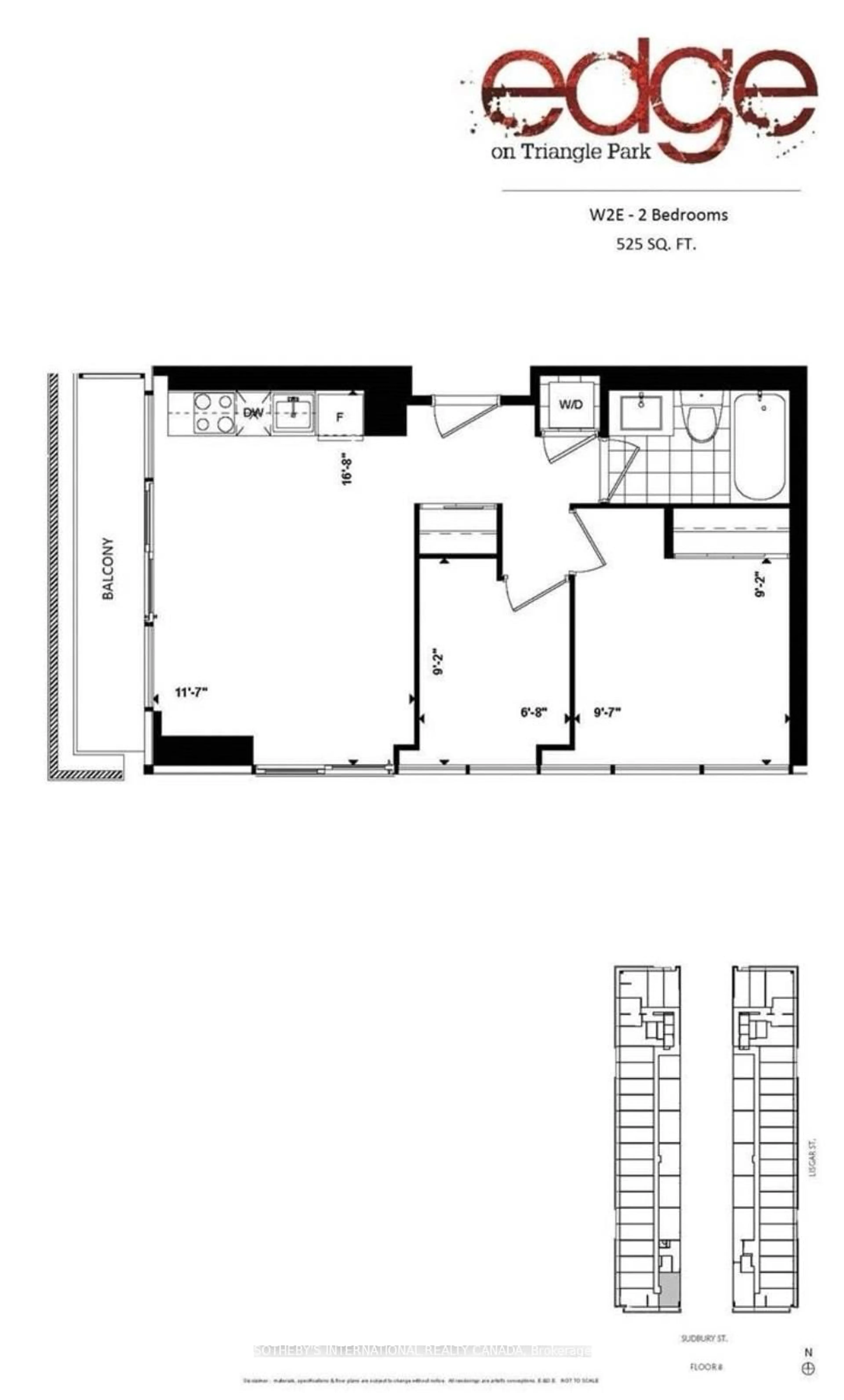 Floor plan for 36 Lisgar St #815, Toronto Ontario M6J 0C7