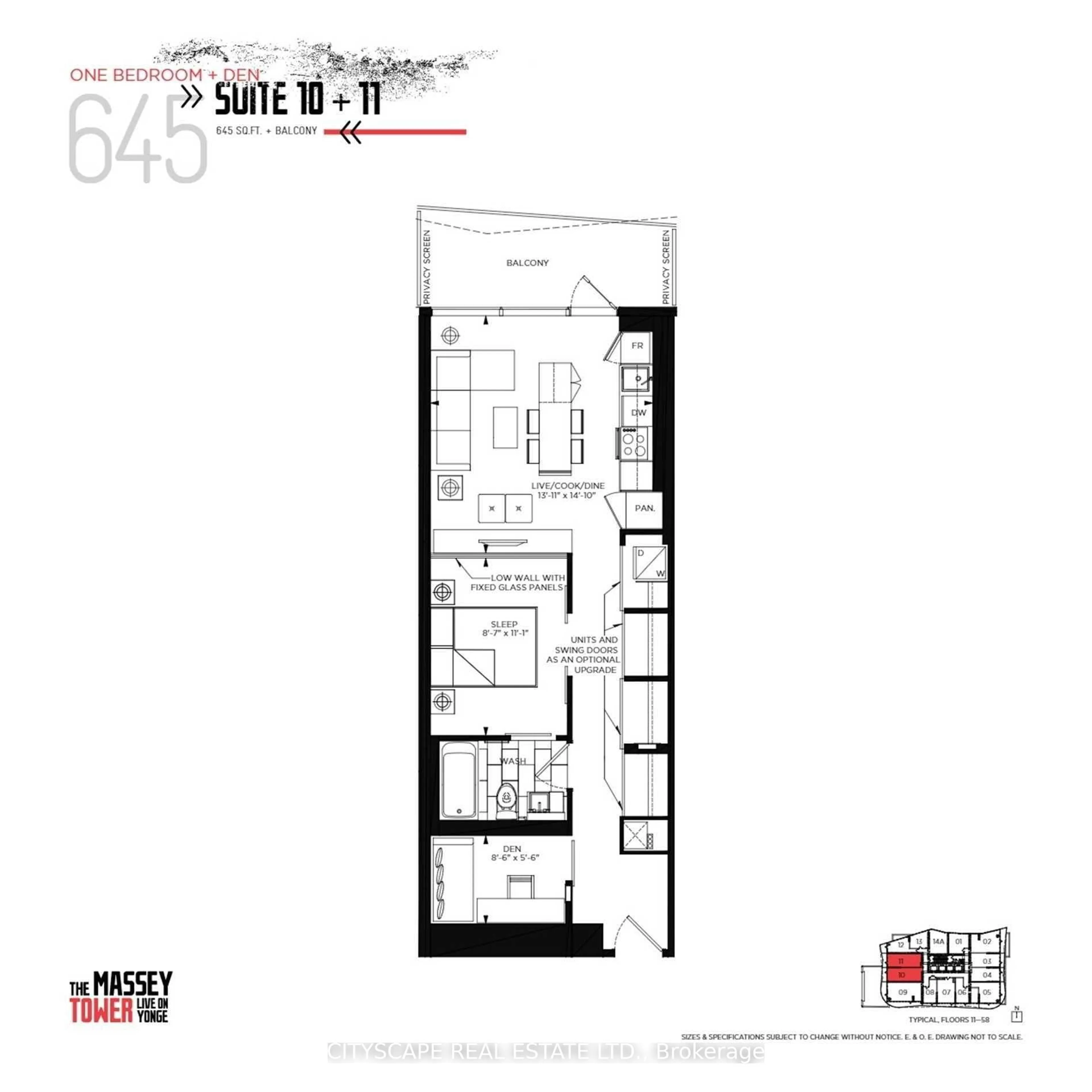 Floor plan for 197 Yonge St #4810, Toronto Ontario M5B 1M4