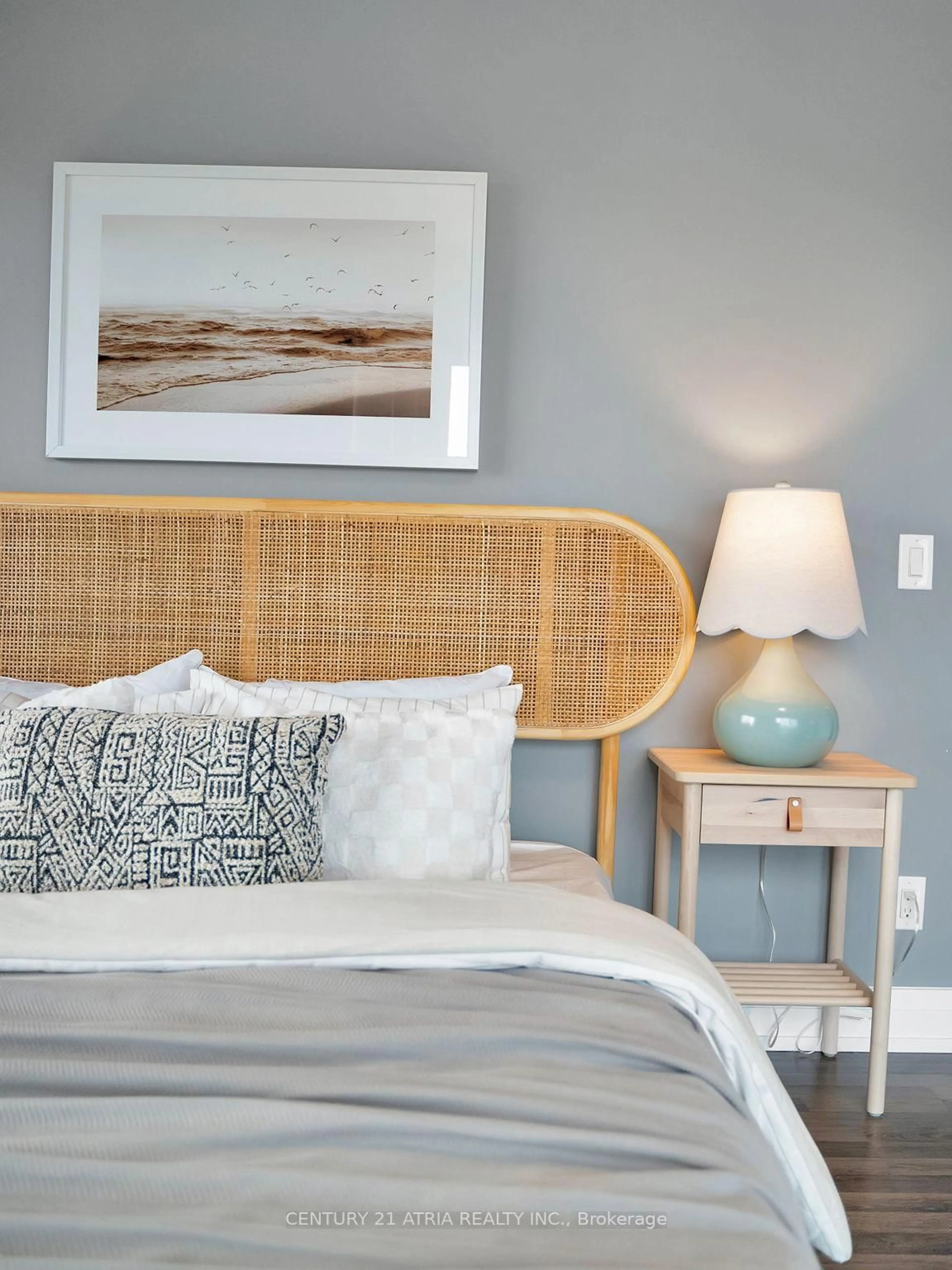Bedroom with bed, wood/laminate floor for 565 Wilson Ave #1109W, Toronto Ontario M3H 0C6