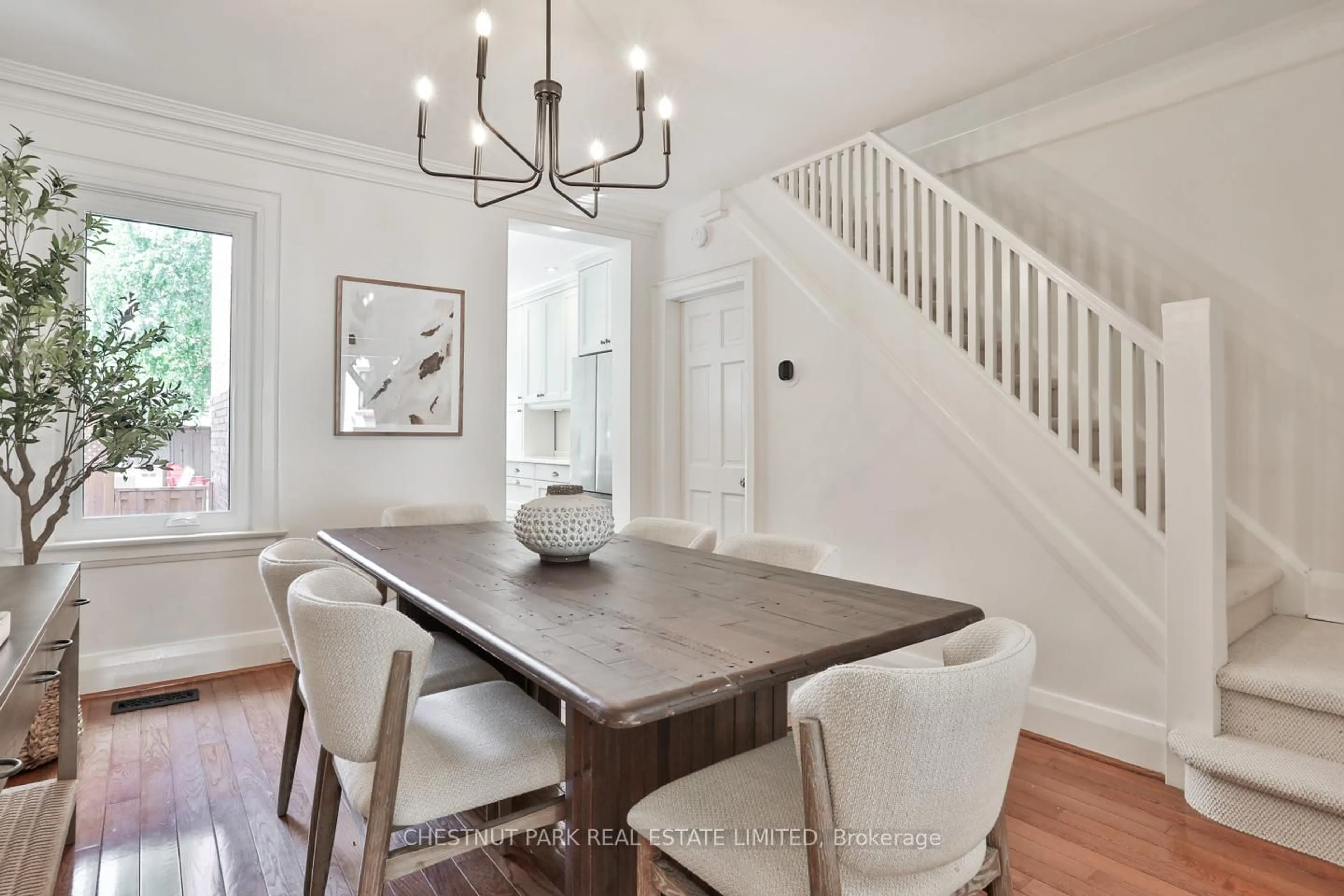 Dining room, wood/laminate floor for 227 Bowood Ave, Toronto Ontario M4N 1Y7
