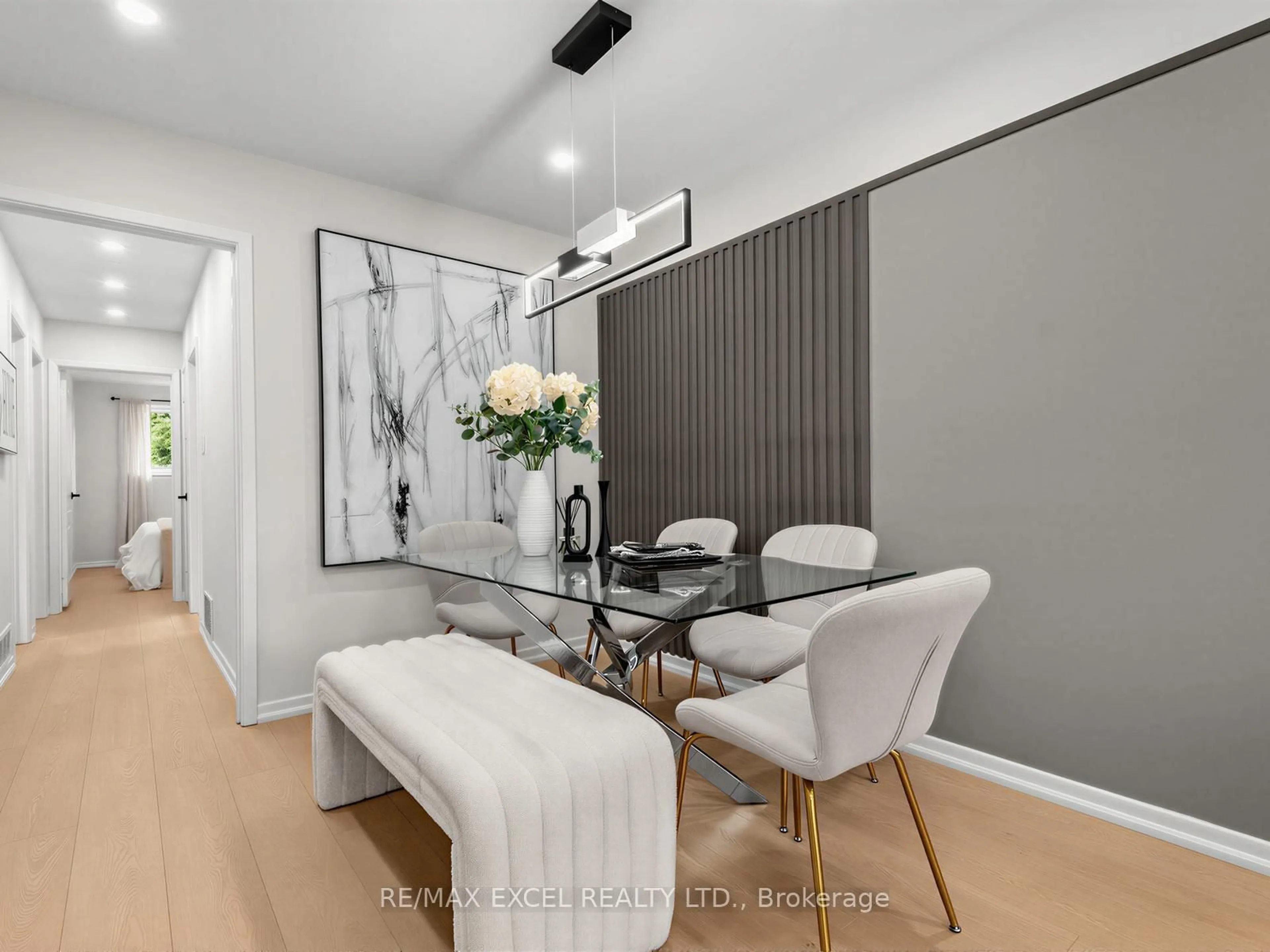 Dining room, wood/laminate floor for 22 Picola Crt, Toronto Ontario M2H 2N3