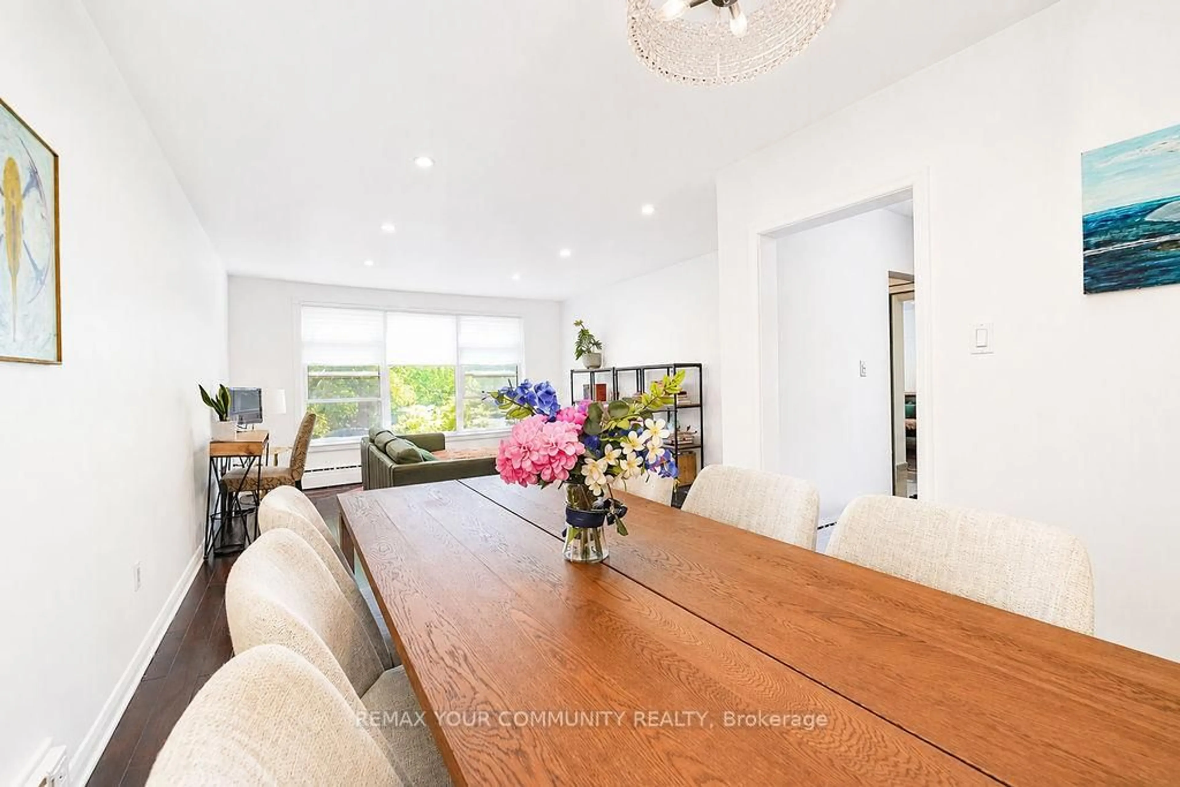 Dining room, wood/laminate floor for 2 Rowley Ave, Toronto Ontario M4P 2S8