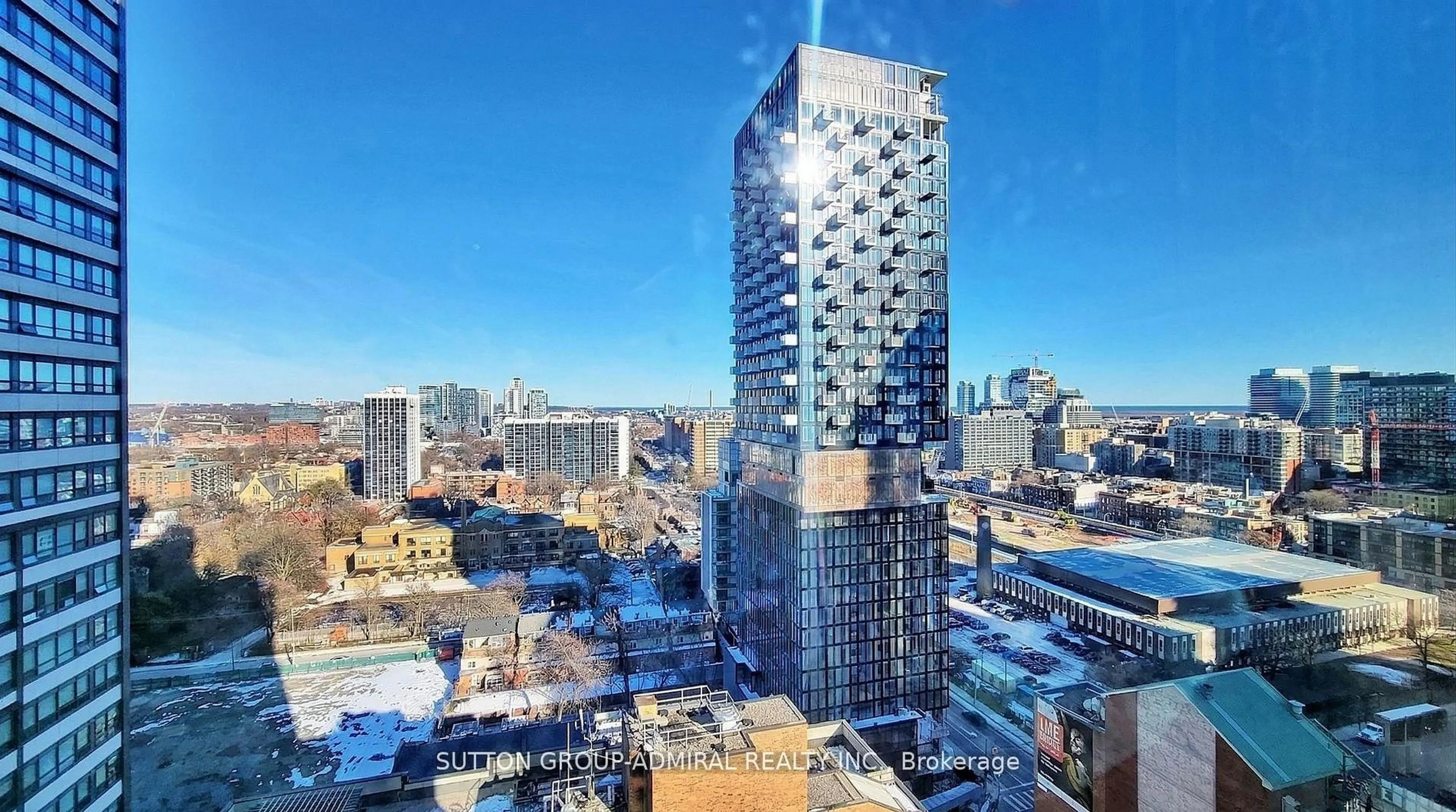A pic from outside/outdoor area/front of a property/back of a property/a pic from drone, city buildings view from balcony for 65 Mutual St #1901, Toronto Ontario M5B 0E5
