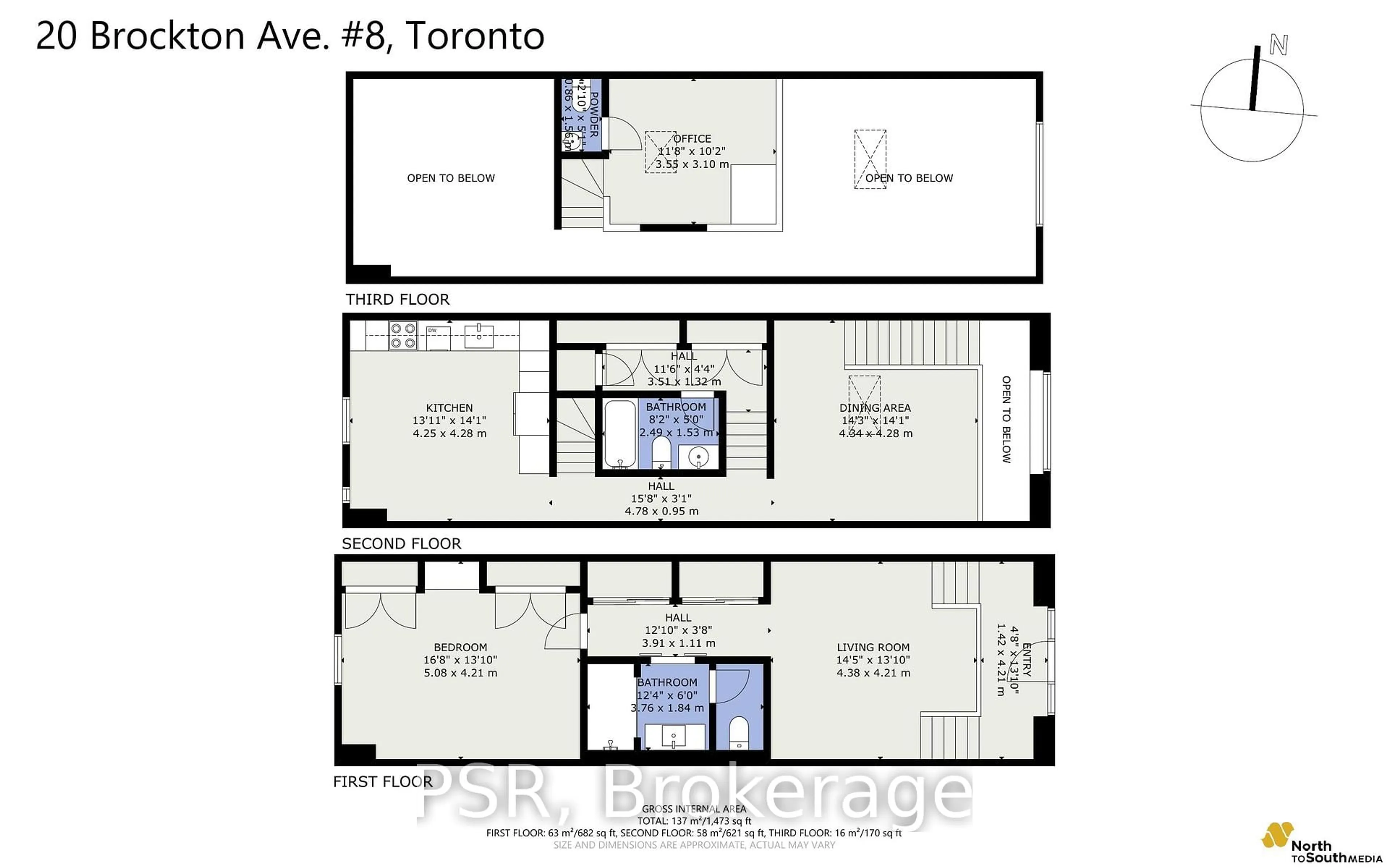 Floor plan for 20 Brockton Ave #8, Toronto Ontario M6K 1S5