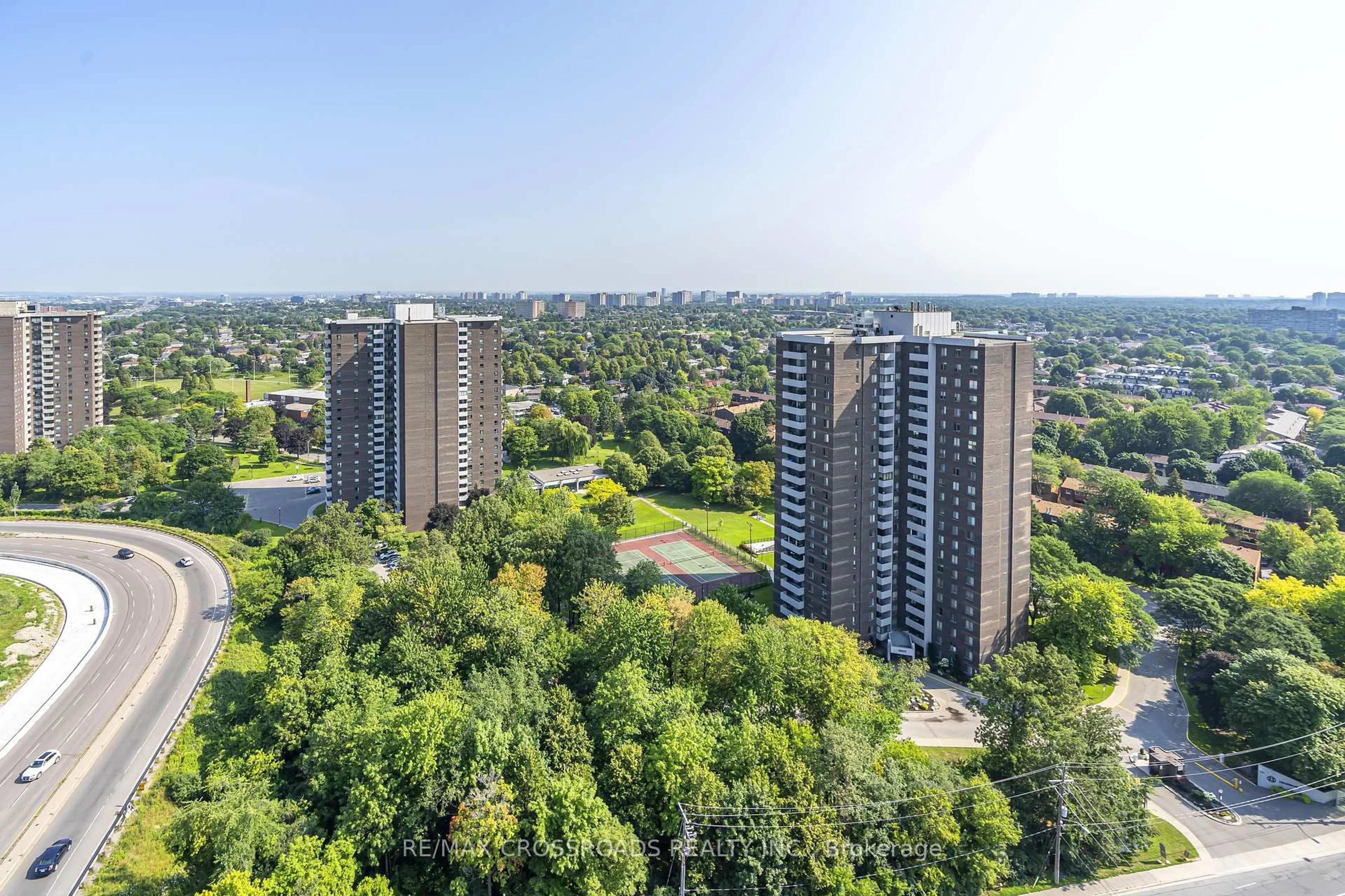 A pic from outside/outdoor area/front of a property/back of a property/a pic from drone, city buildings view from balcony for 1900 Sheppard Ave #1509, Toronto Ontario M2J 4T4