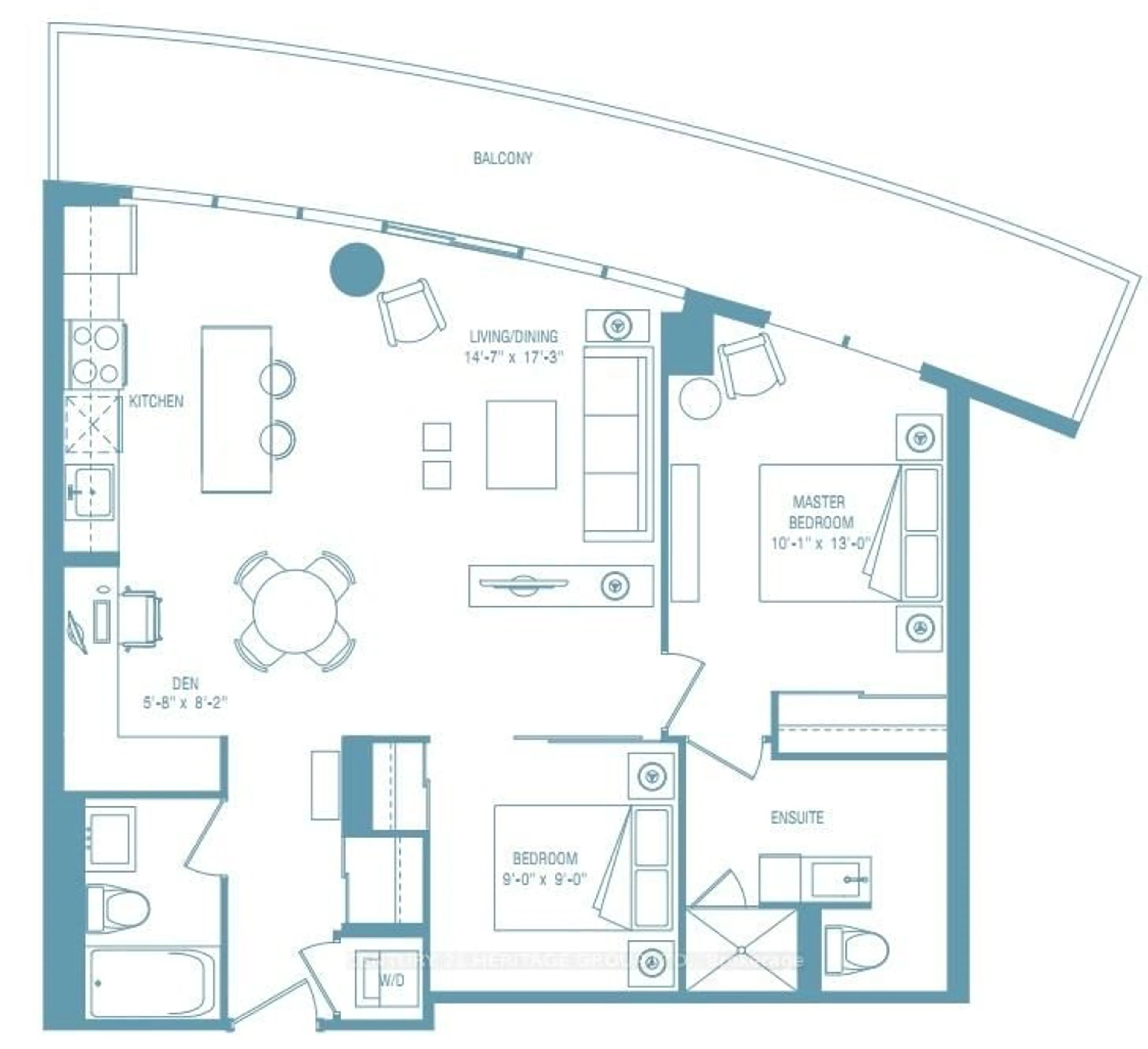 Floor plan for 35 Brian Peck Cres #805, Toronto Ontario M4G 0A5