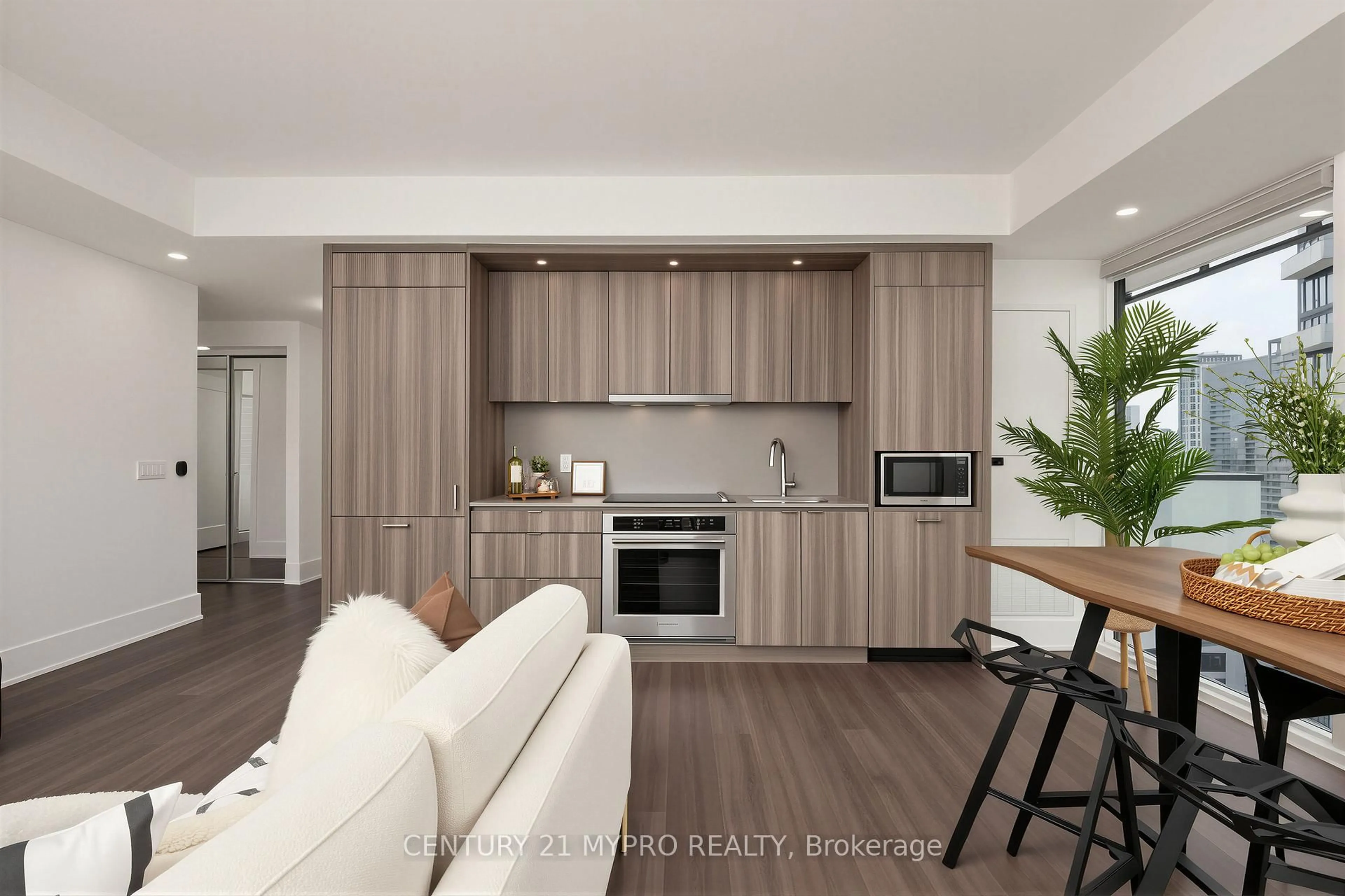 Open concept kitchen, wood/laminate floor for 470 Front St #2012, Toronto Ontario M5V 0V6
