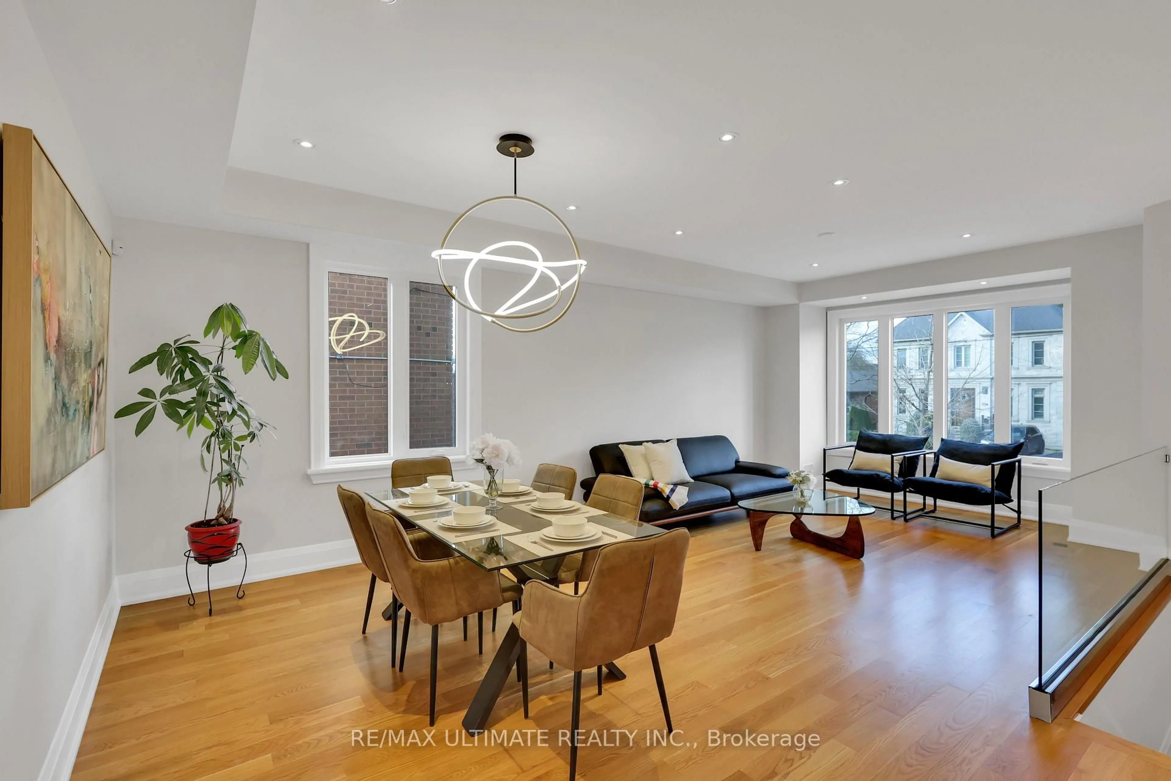 Dining room, wood/laminate floor for 743 Glencairn Ave, Toronto Ontario M6B 1Z9