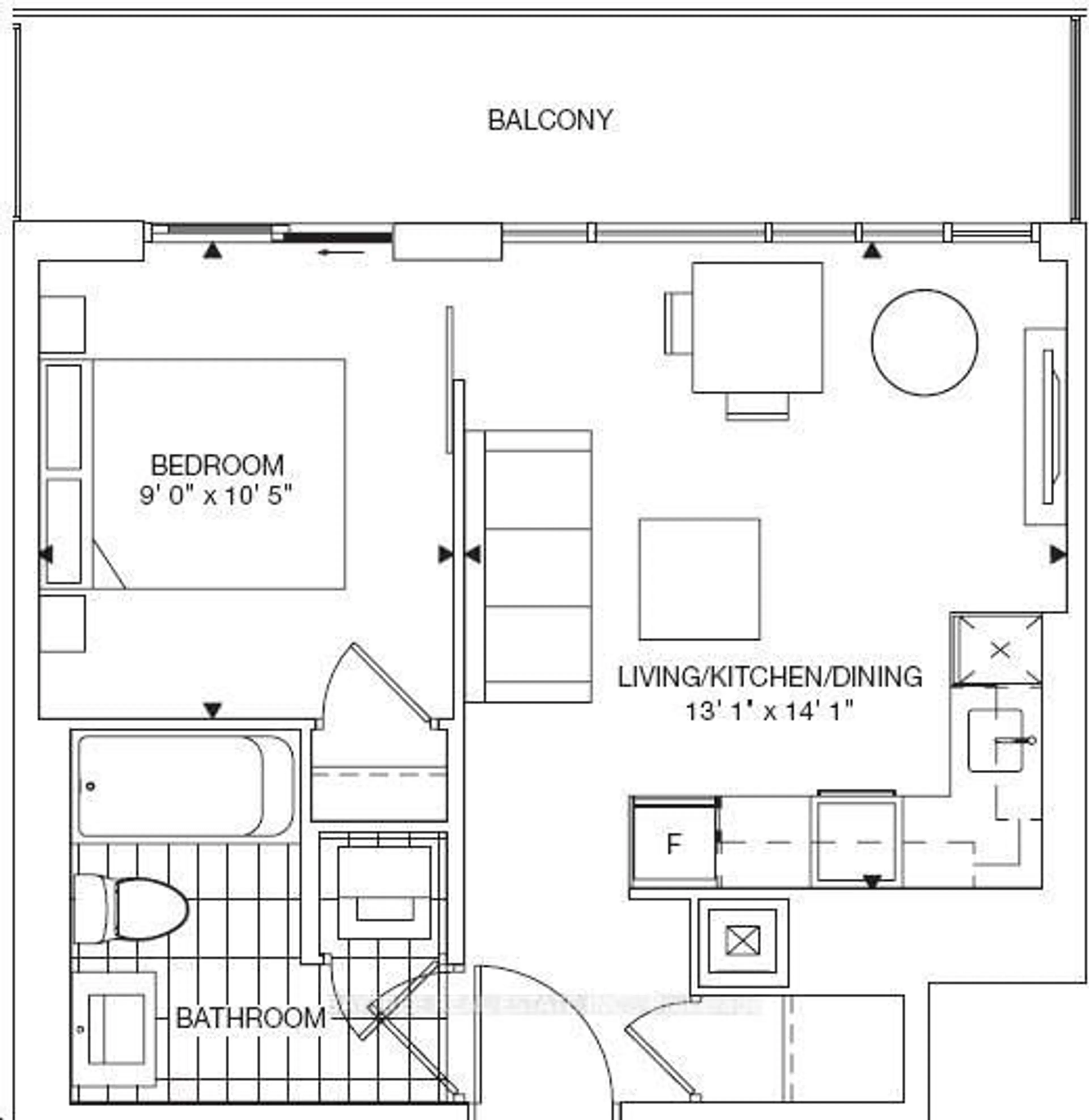 Floor plan for 87 Peter St #2908, Toronto Ontario M5V 2G4