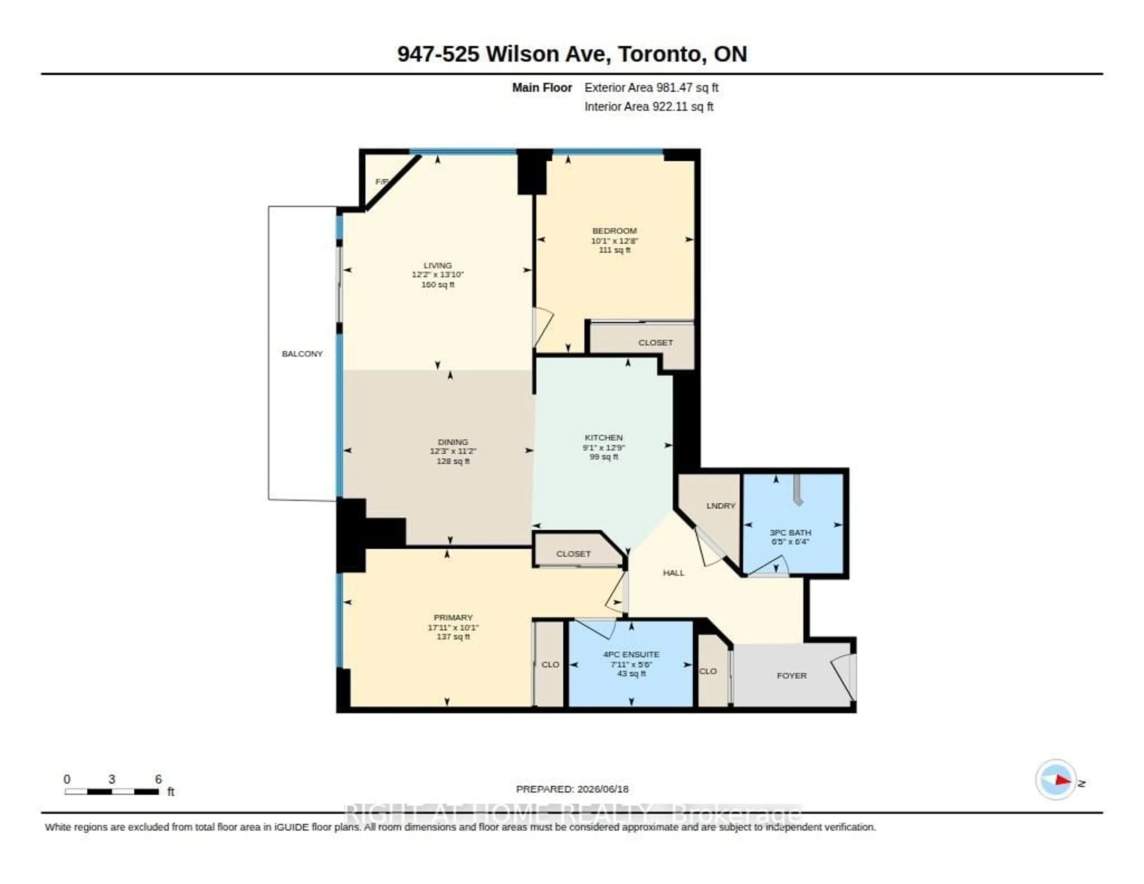 Floor plan for 525 Wilson Ave #947, Toronto Ontario M3H 0A7