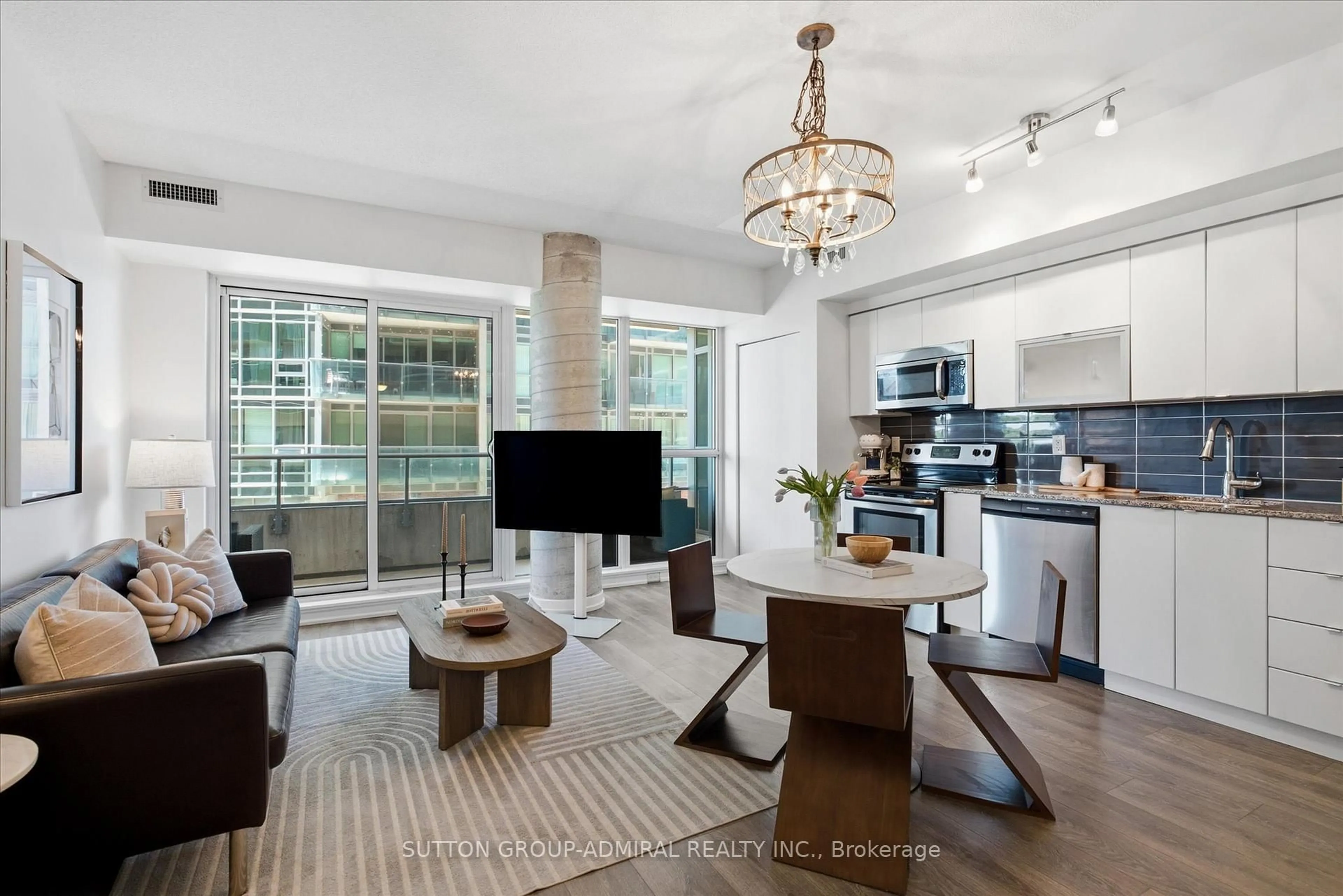 Open concept kitchen, ceramic/tile floor for 69 Lynn Williams St #311, Toronto Ontario M6K 3R7