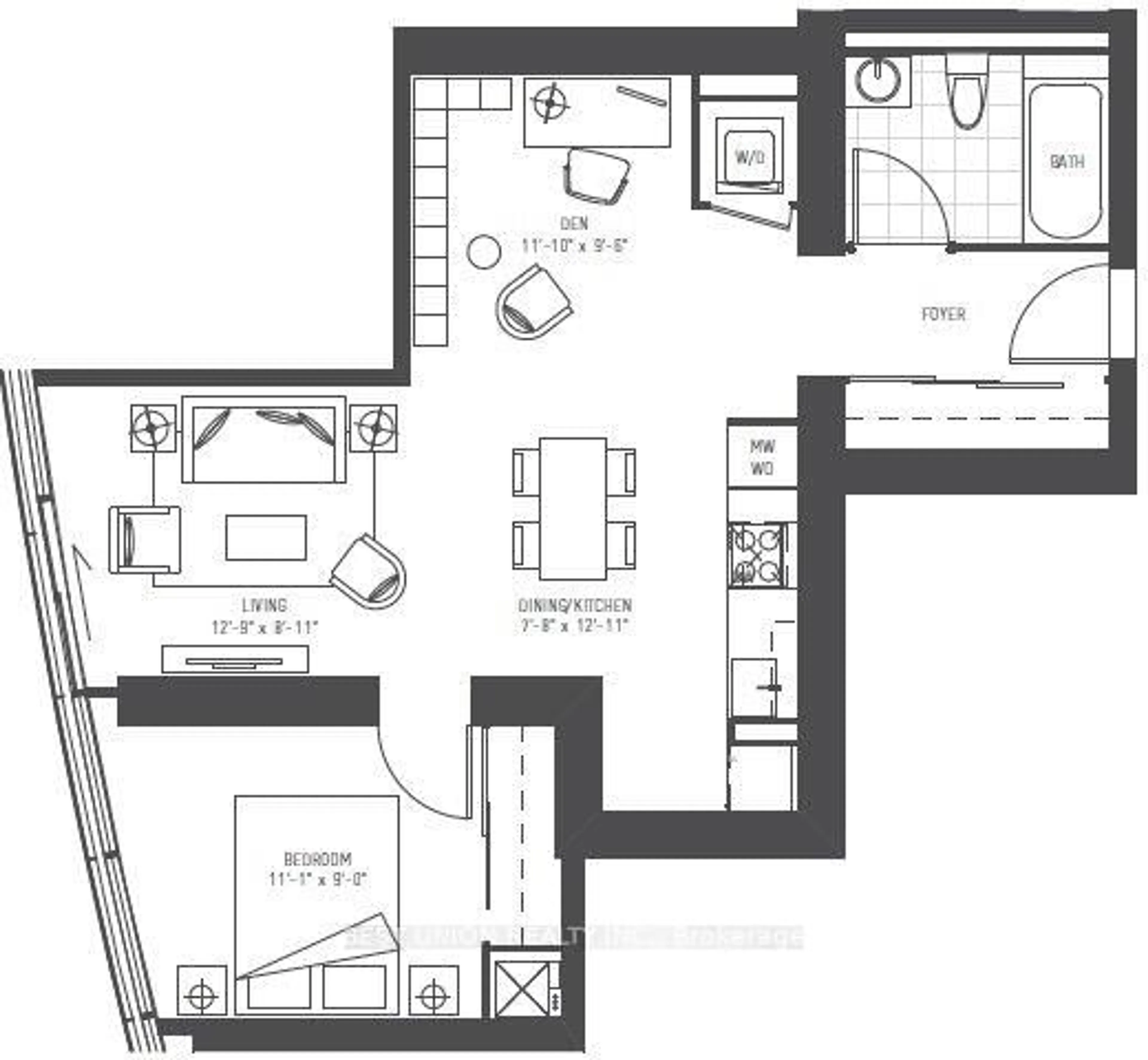 Floor plan for 14 York St #5706, Toronto Ontario M5J 0B1