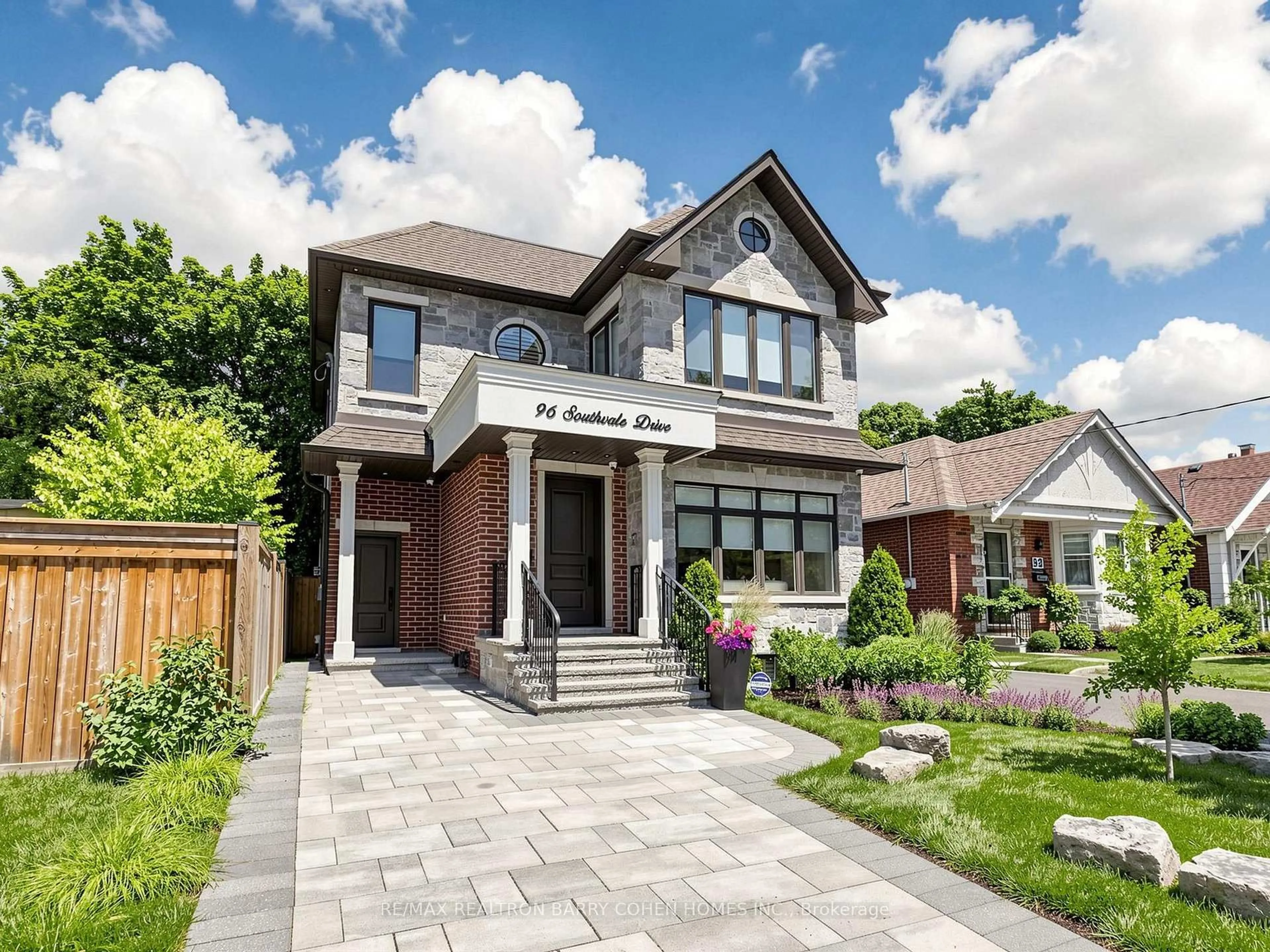 Home with brick exterior material, street for 96 Southvale Dr, Toronto Ontario M4G 1G5