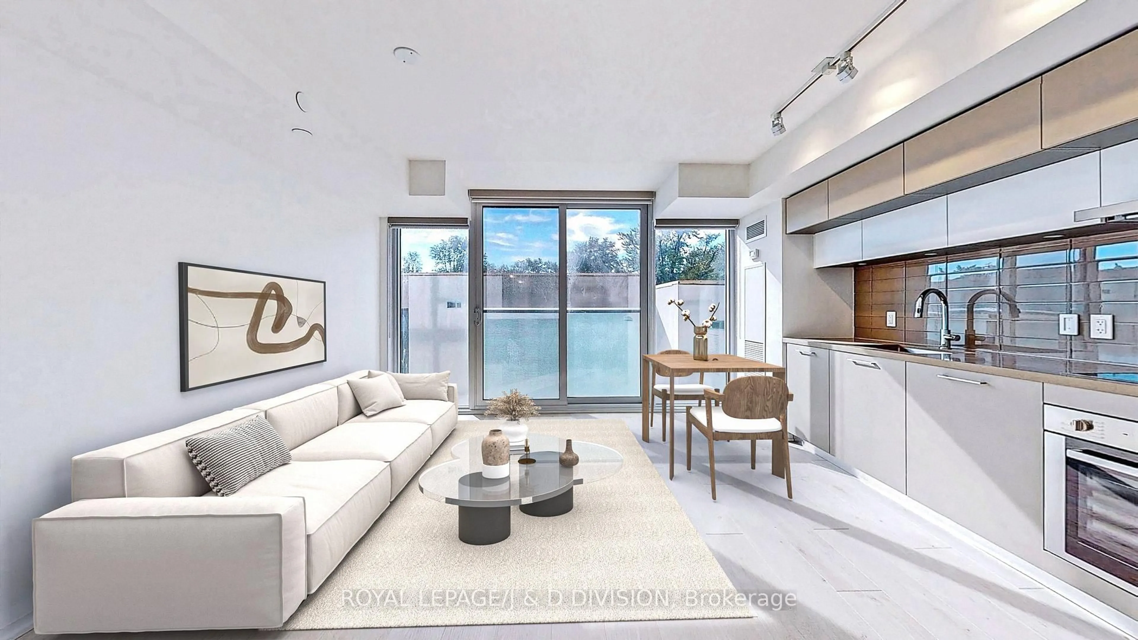 Living room with furniture, ceramic/tile floor for 99 Foxbar Rd #311, Toronto Ontario M4V 0B2