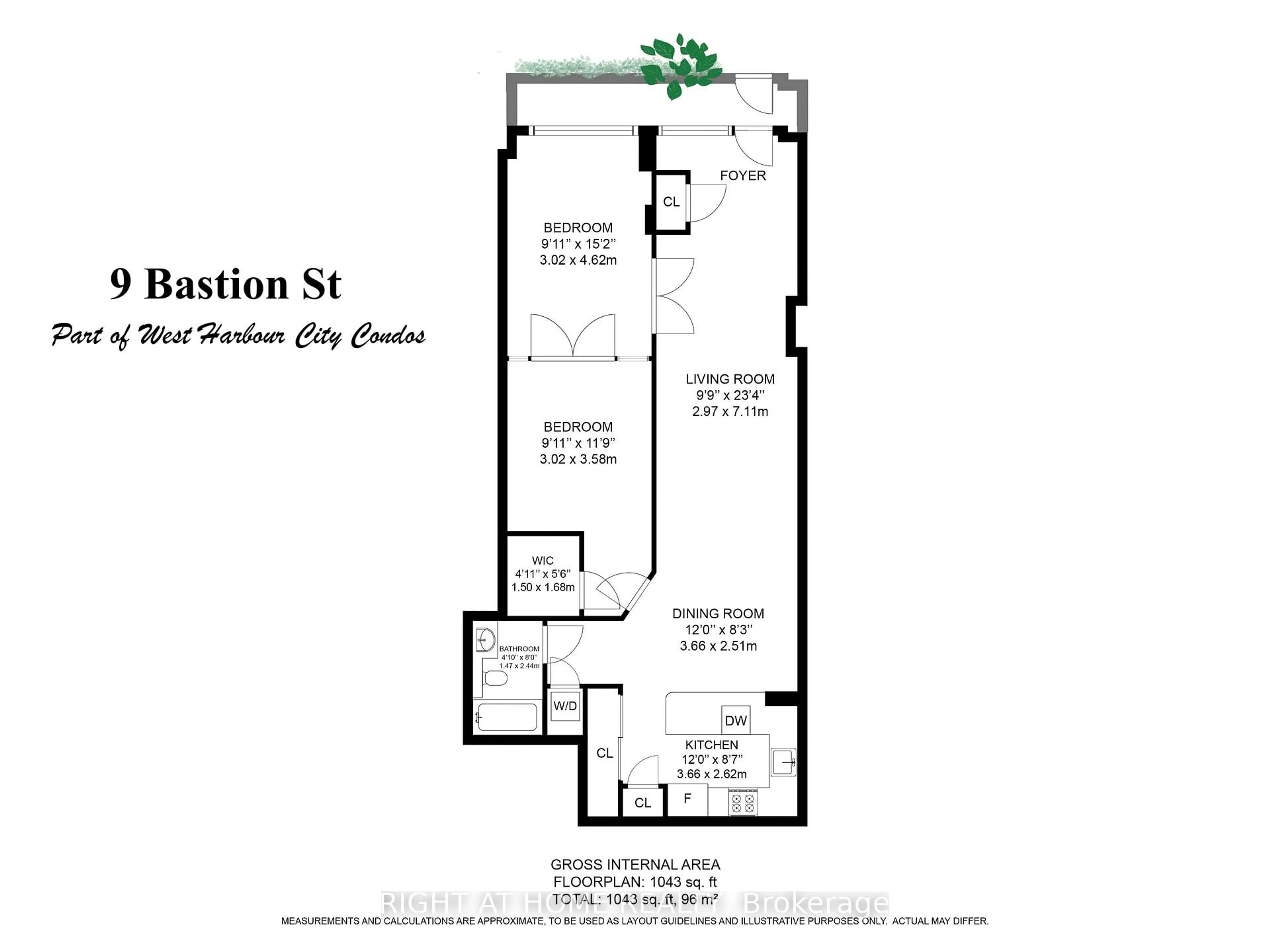 Floor plan for 9 Bastion St, Toronto Ontario M5V 1A4