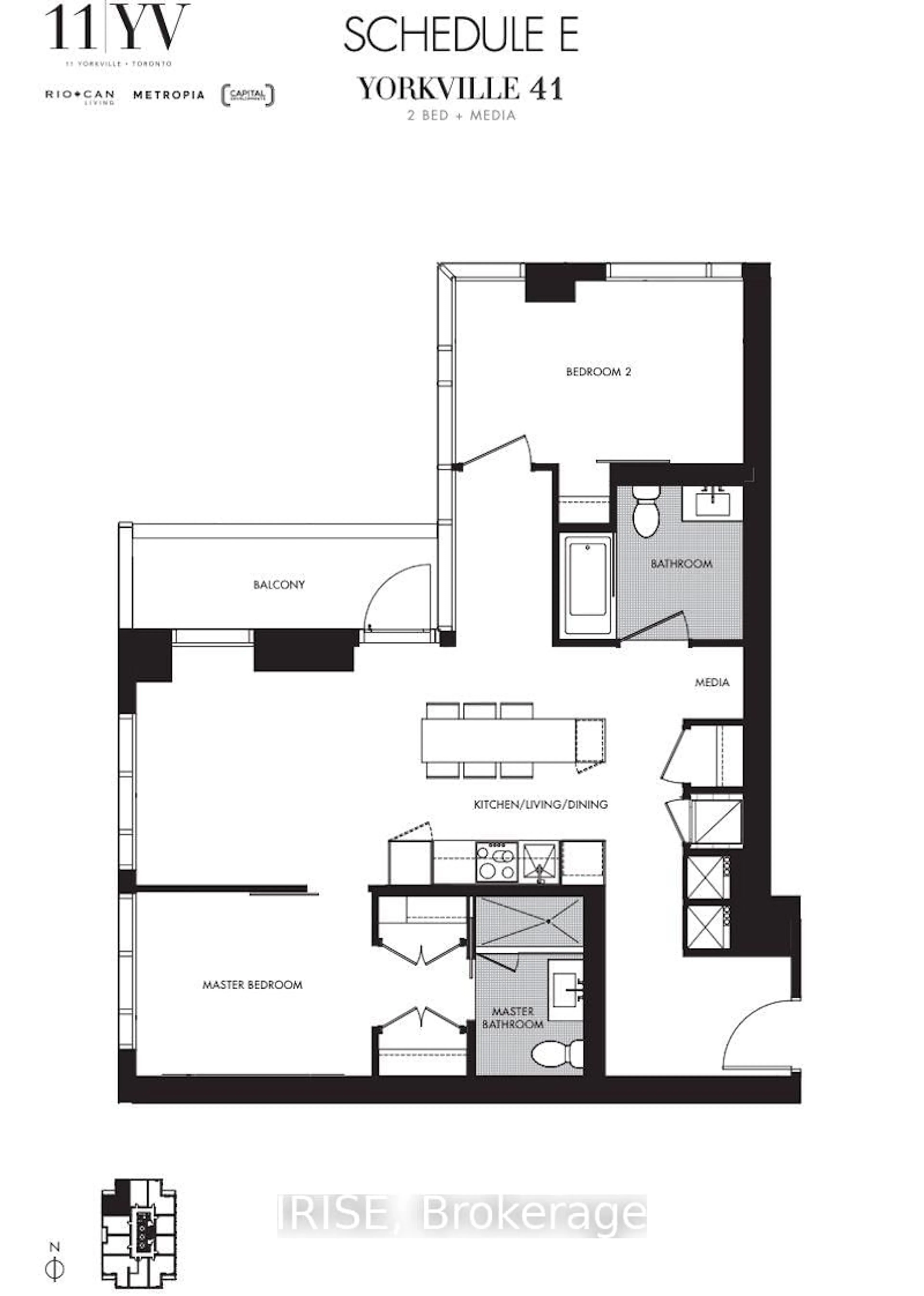 Floor plan for 11 Yorkville Ave #5702, Toronto Ontario M4W 0B7