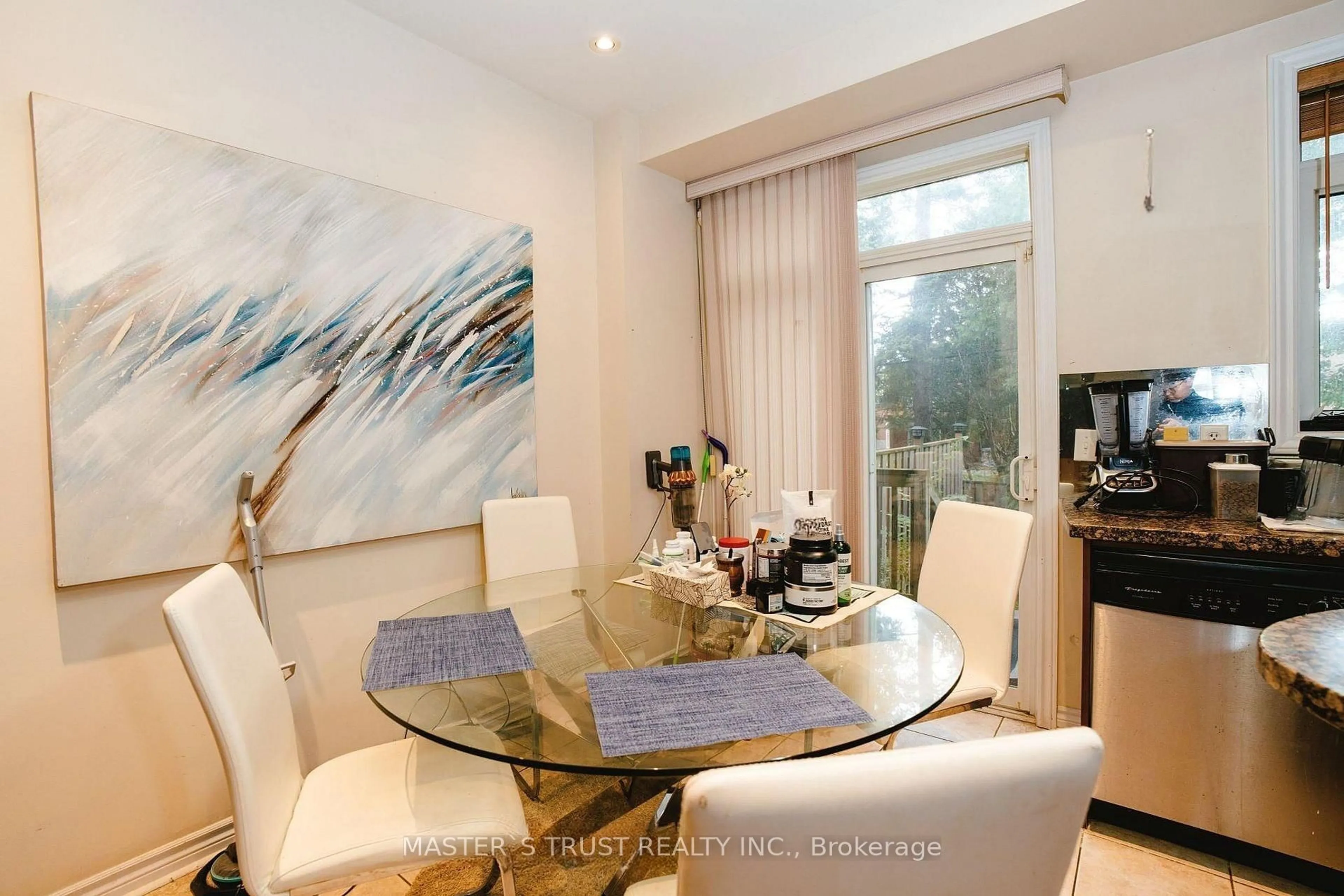 Dining room, wood/laminate floor for 63 Routliffe Lane, Toronto Ontario M2N 0A5