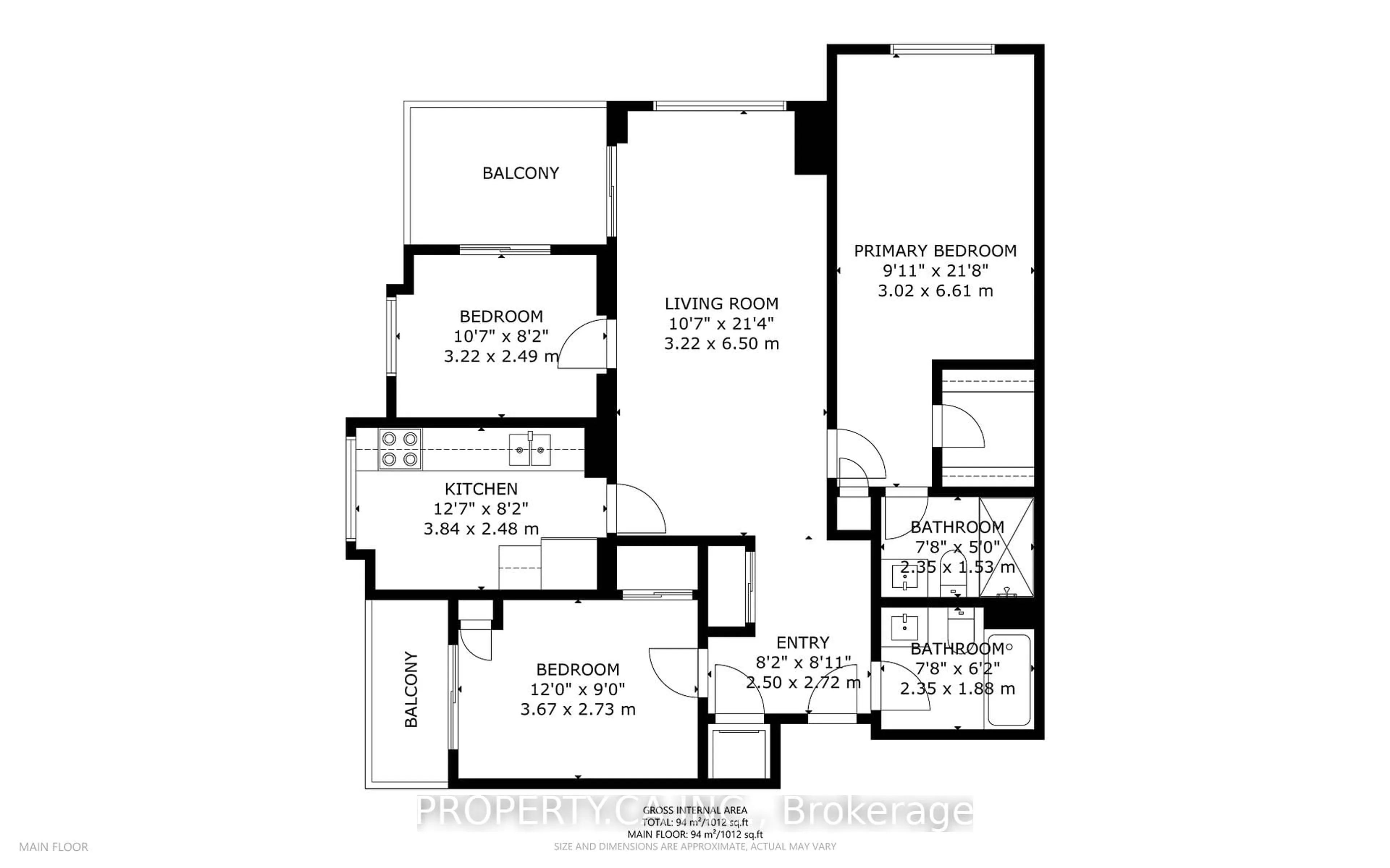 Floor plan for 28 Empress Ave #1912, Toronto Ontario M2N 6Z7