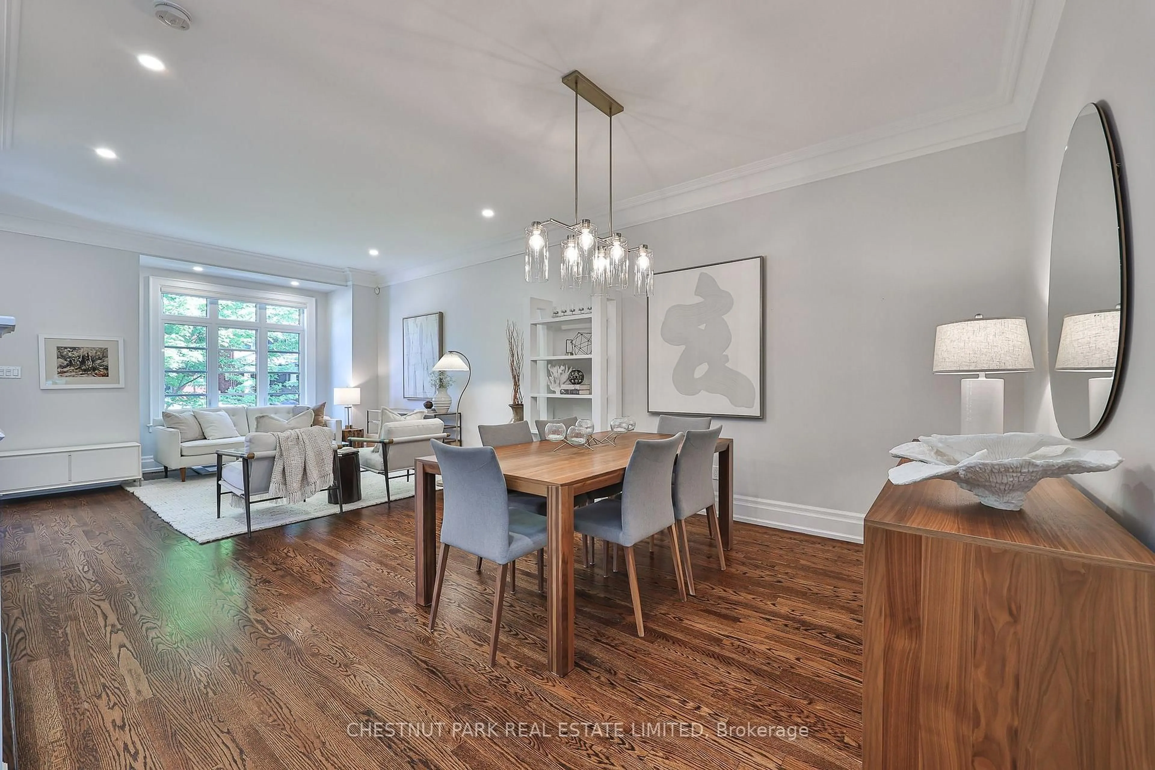 Dining room, wood/laminate floor for 141 Wanless Ave, Toronto Ontario M4N 1W3
